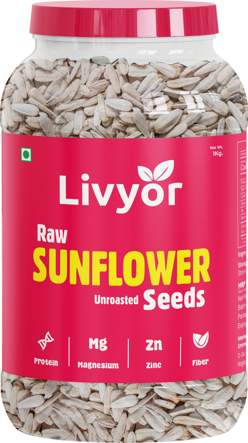LIVYOR Sunflower Seeds for Eating | High in Protein and Fibers Sunflow