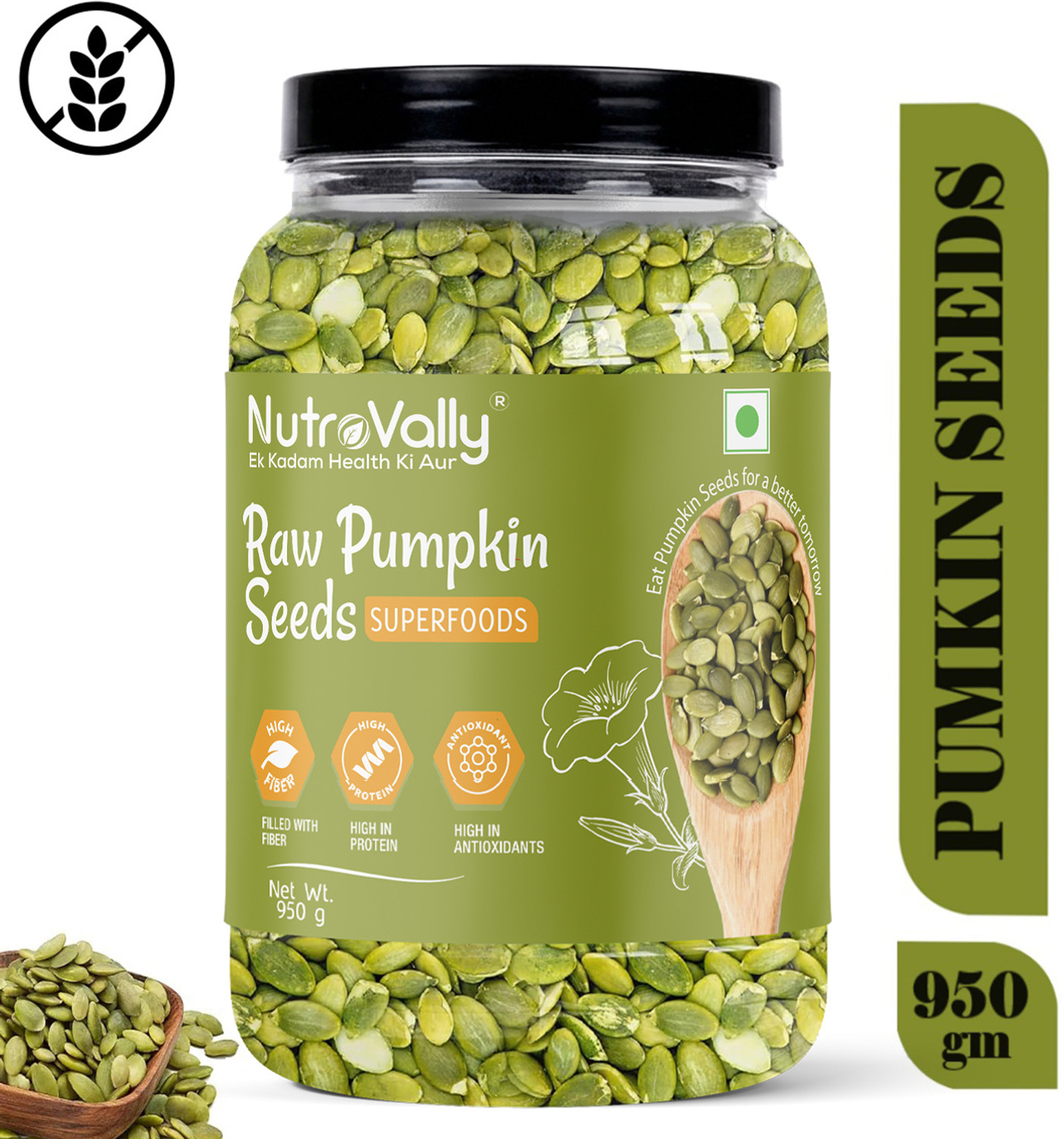NutroVally Pumpkin Seeds Loaded with Fiber and Protein Rich Superfood for Eating Pumpkin Seeds