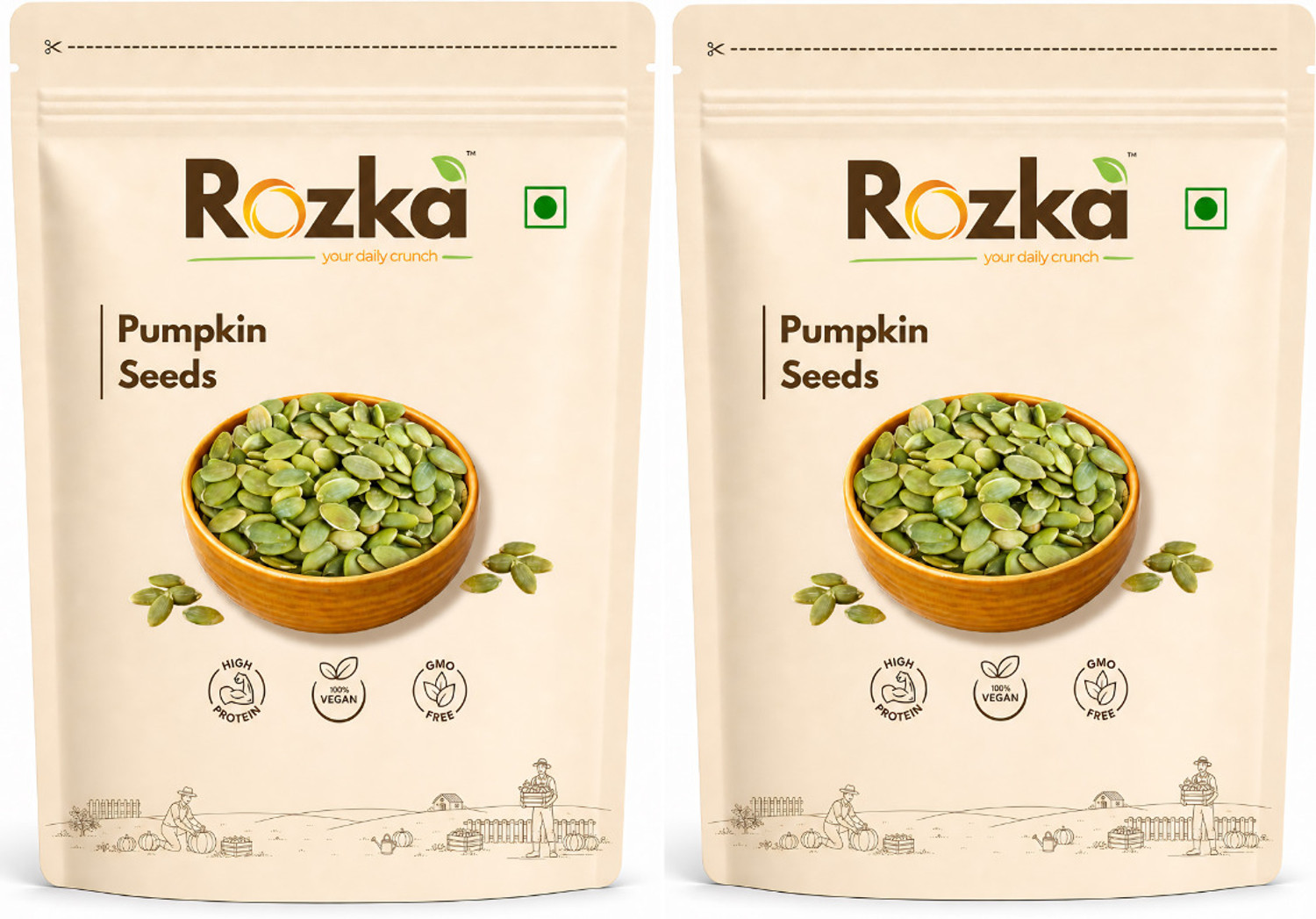 Image of nutribasket Raw Pumpkin Seeds For Eating | AAA Grade Jumbo High in Protein, Healthy| Pumpkin Seeds (250 g)