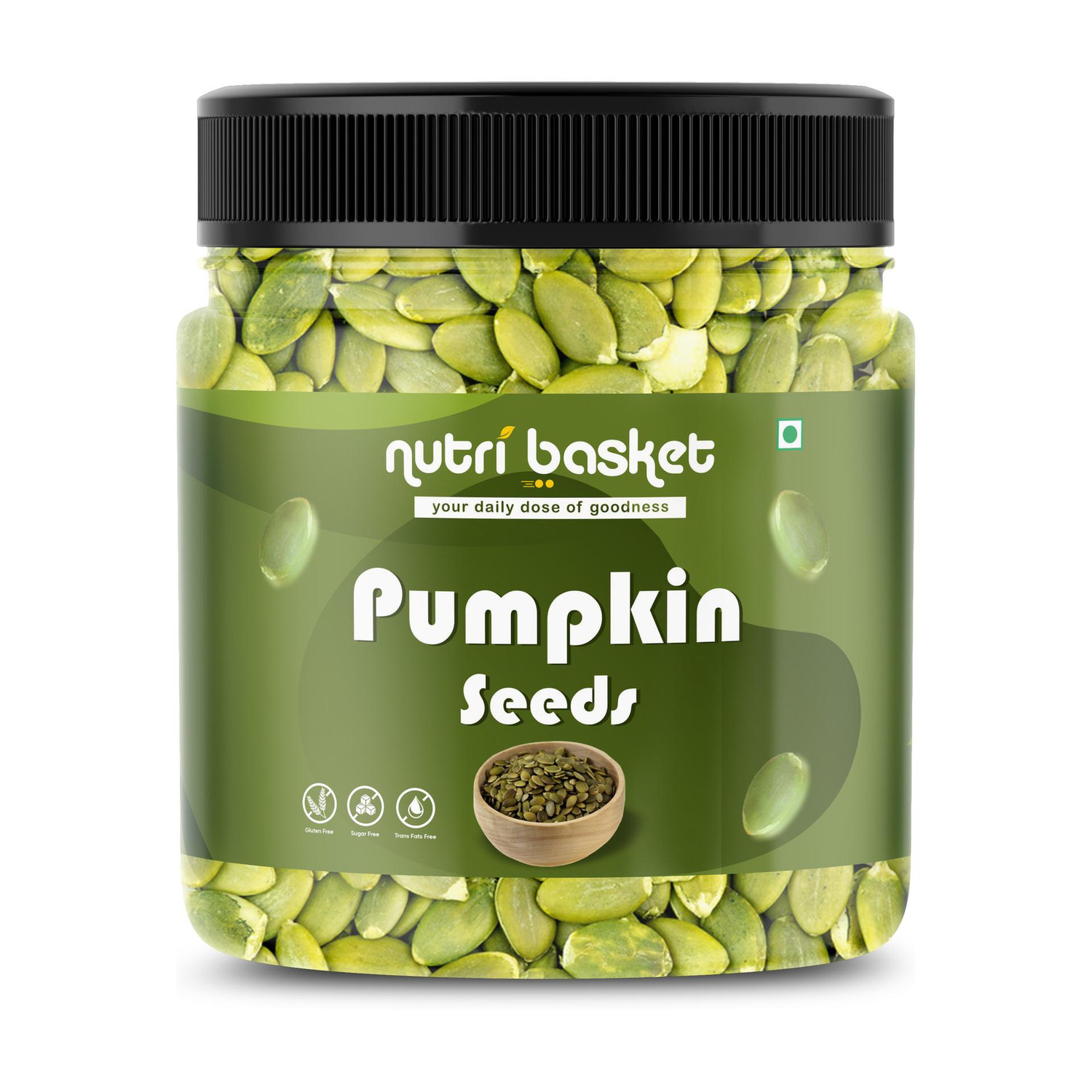 Image of nutribasket Raw Pumpkin Seeds For Eating | AAA Grade Jumbo High in Protein, Healthy| Pumpkin Seeds (500 g)