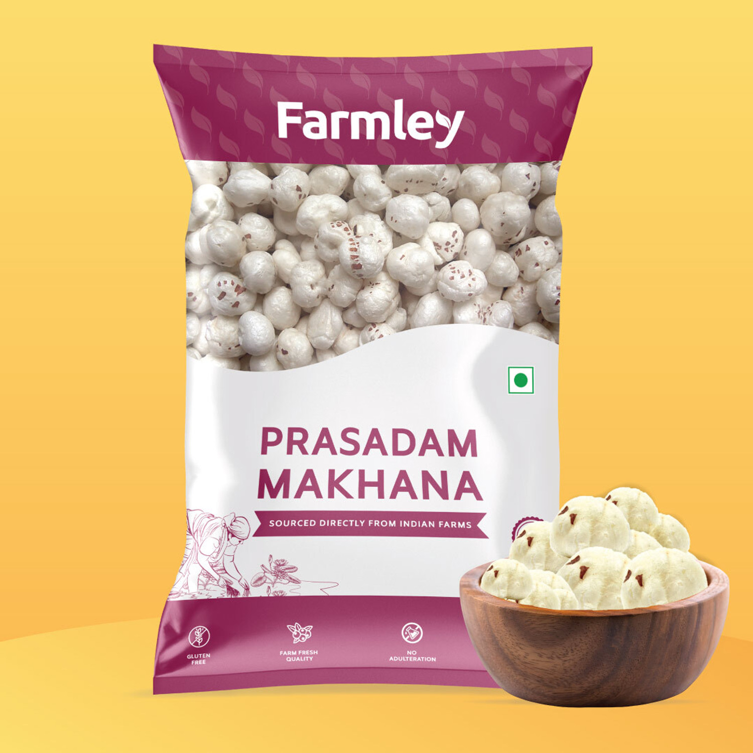 Image of Farmley Prasadam Makhana (Foxnuts) 1 Kg, Pack of 5(Each 200g) Lotus Seeds(Makhana)