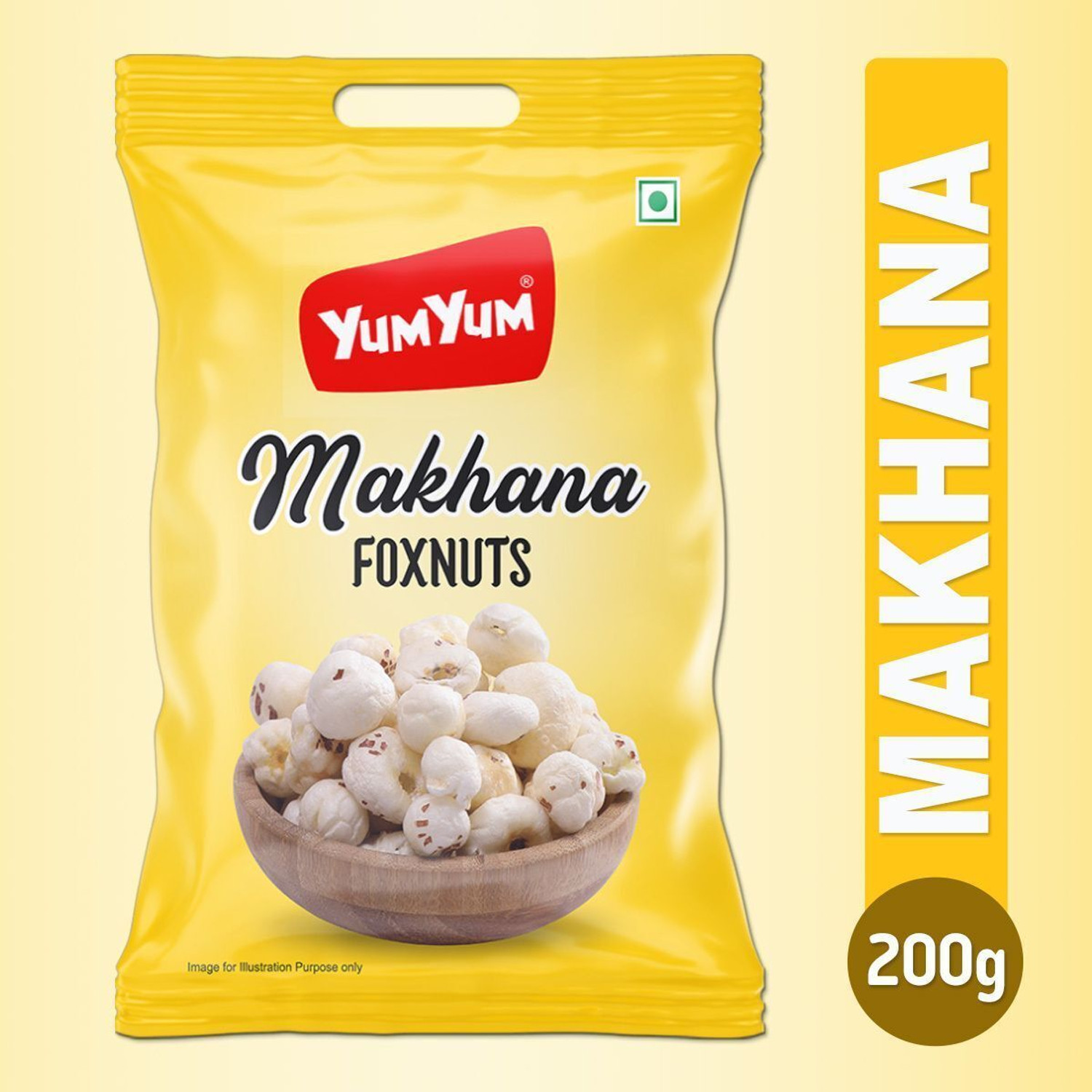 YUM YUM Regular Lotus Seed Pop/Gorgon Nut Puffed Kernels 200g (Phool Makhana) - Lotus Seeds(Makhana)