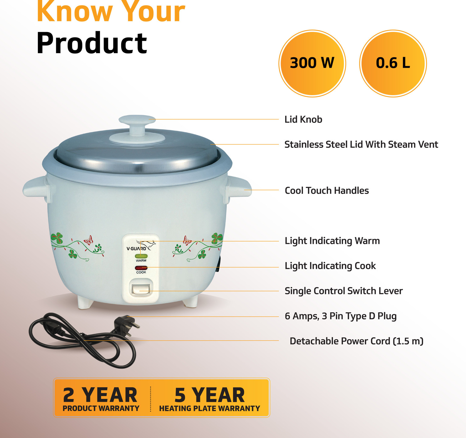 V guard rice cooker 1.8 litre deals
