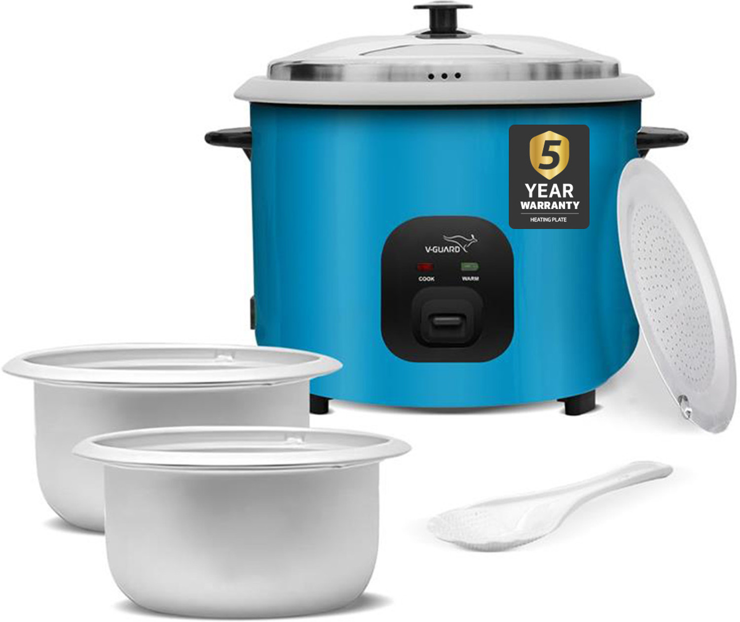 V-Guard VRC 2.8 C Electric Rice Cooker with Steaming Feature