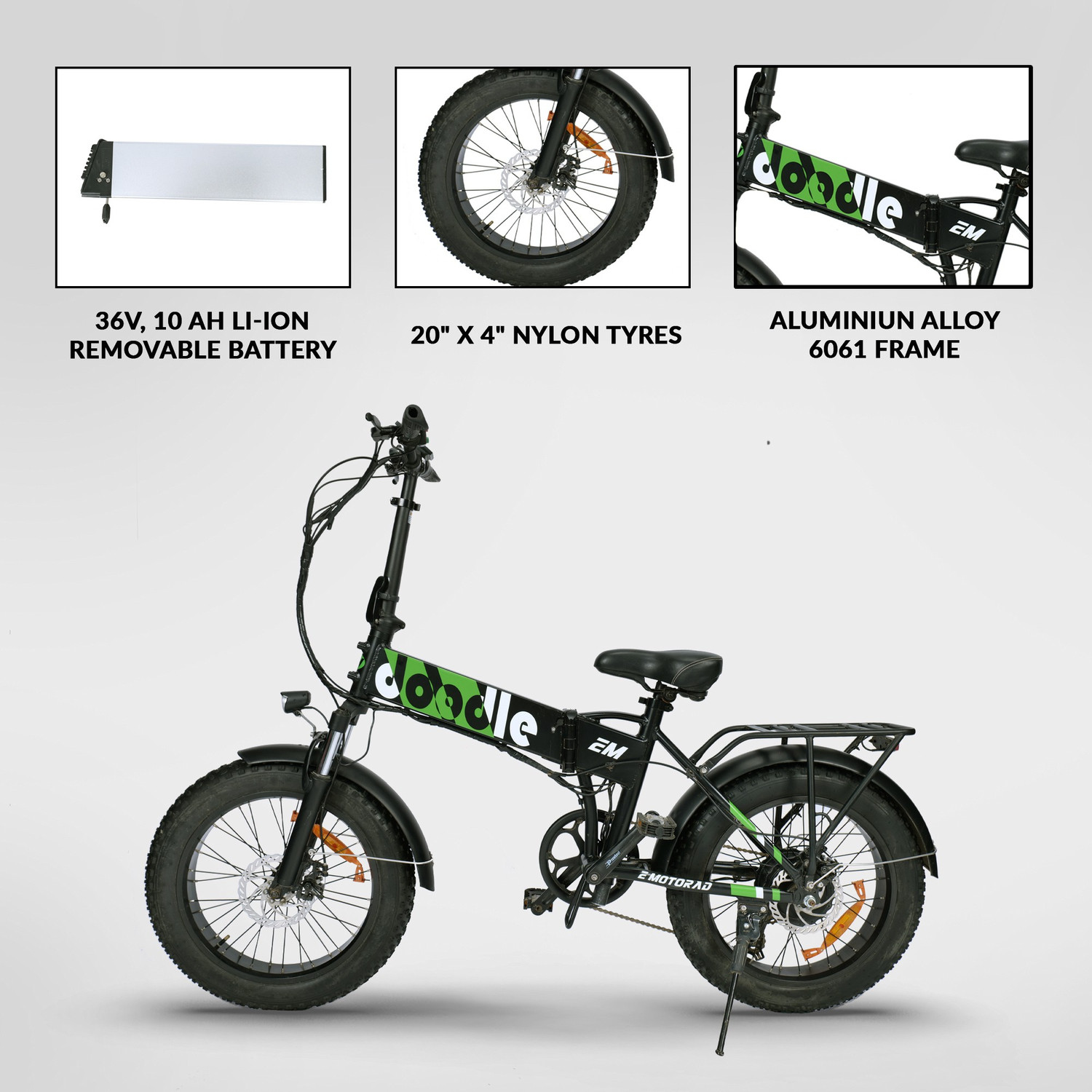 Image of EMotorad Doodle 20 inches 7 Gear Lithium-ion (Li-ion) Electric Cycle
