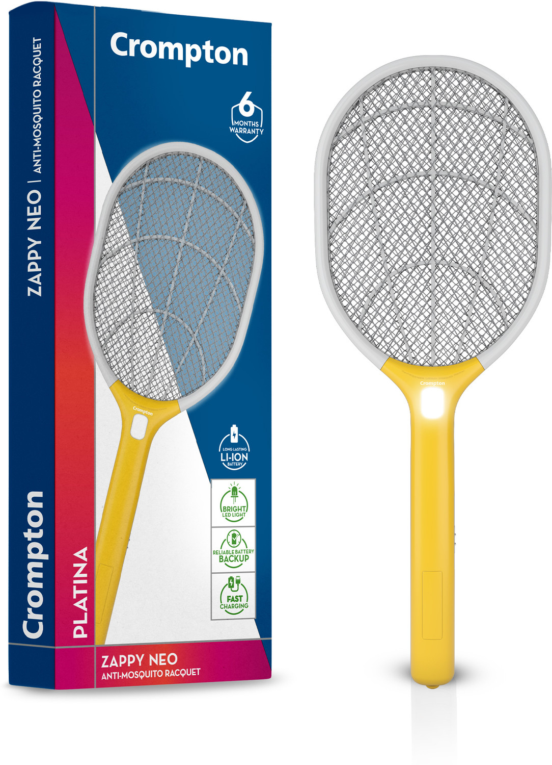 Image of Crompton ANTI-MOSQUITO RACQUET-ZAPPY-DUO Electric Insect Killer Indoor (Bat)