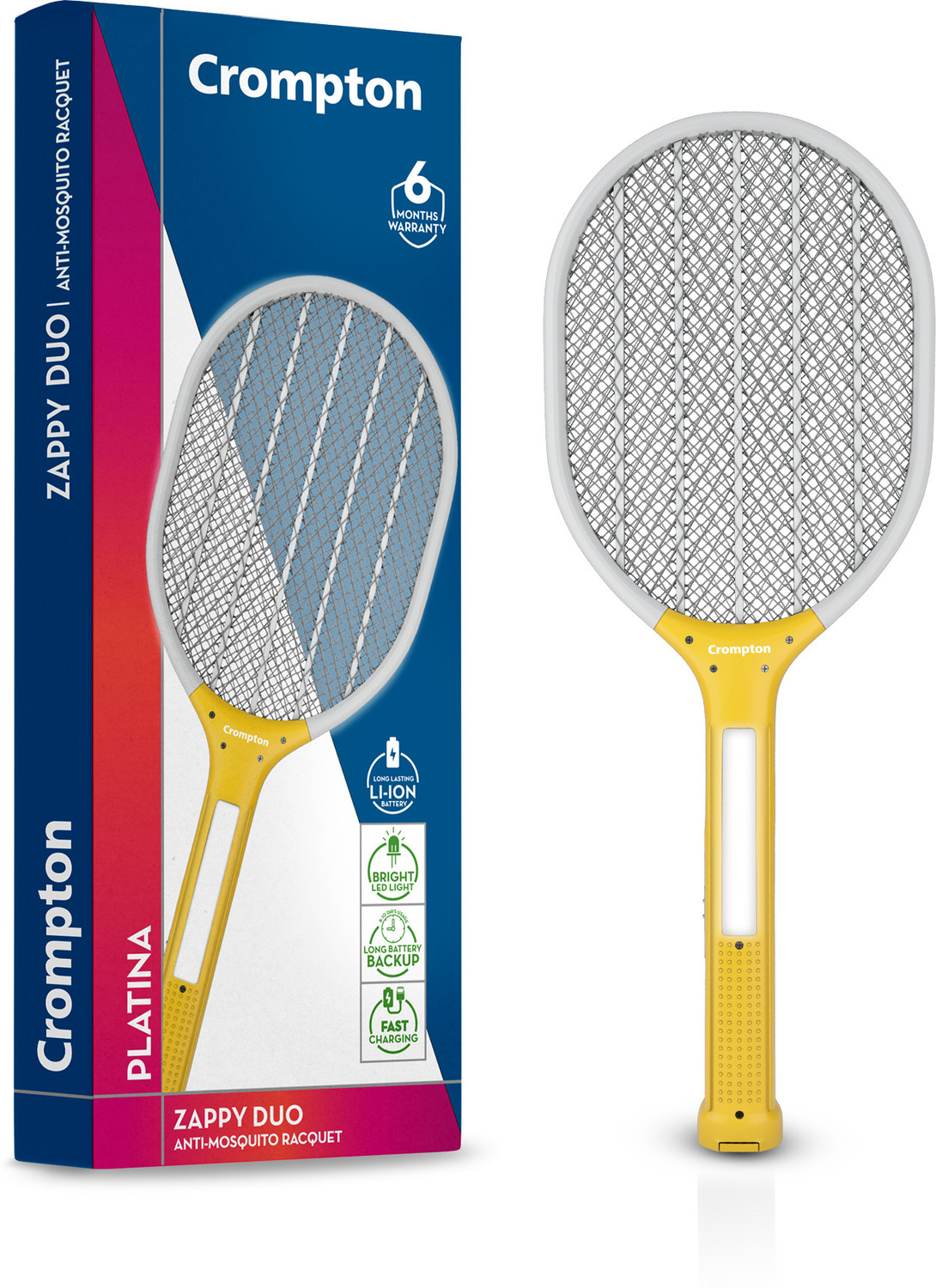 Image of Crompton ANTI-MOSQUITO RACQUET-ZAPPY-DUO Electric Insect Killer Indoor (Bat)