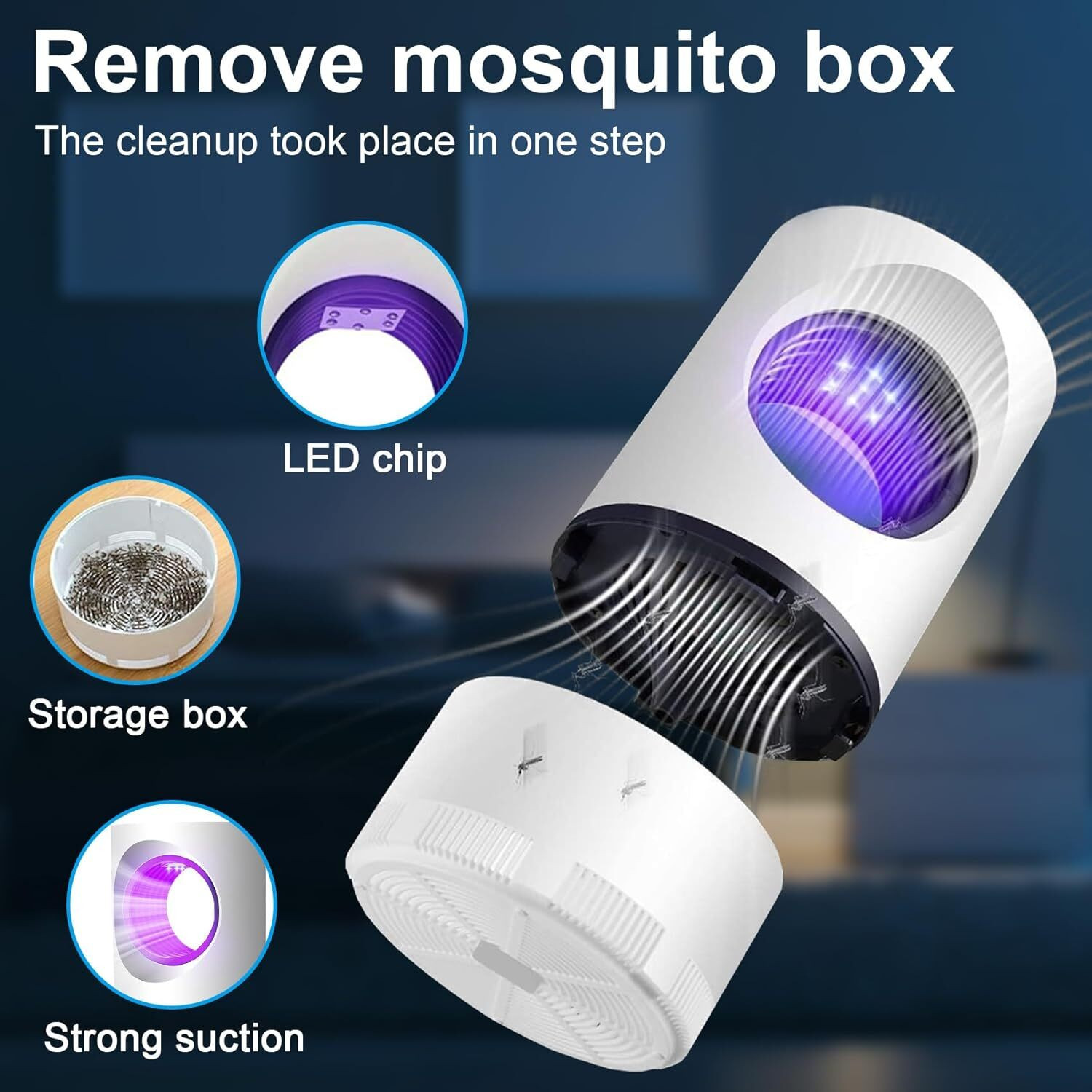 Image of PYXBE Mosquito Killer Lamp USB Electric Nano Wave Anti Fly Bug Night Light killar Lamp Electric Insect Killer Indoor (Suction Trap)
