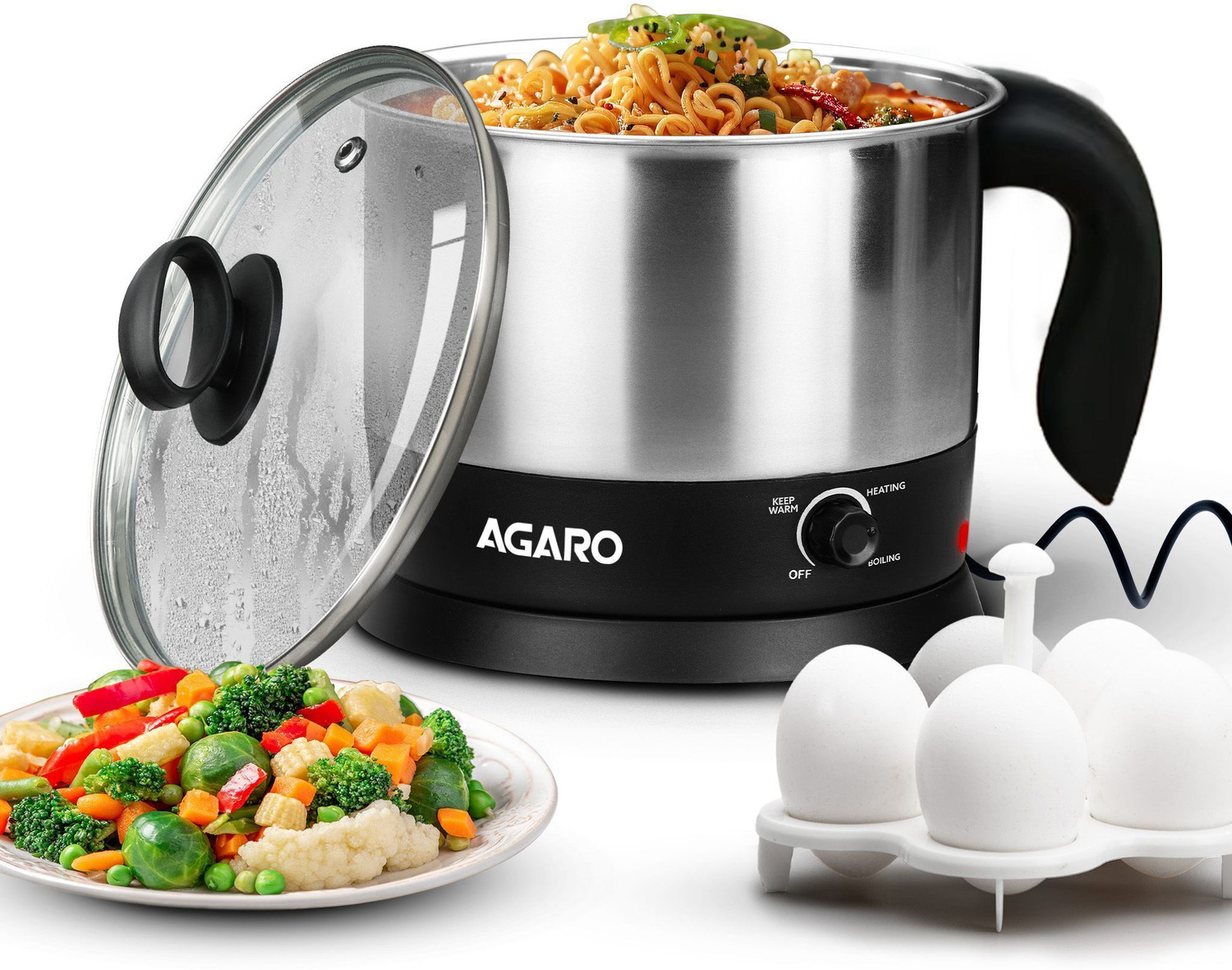 AGARO _ Electric Kettle  (1.2 L, Silver)