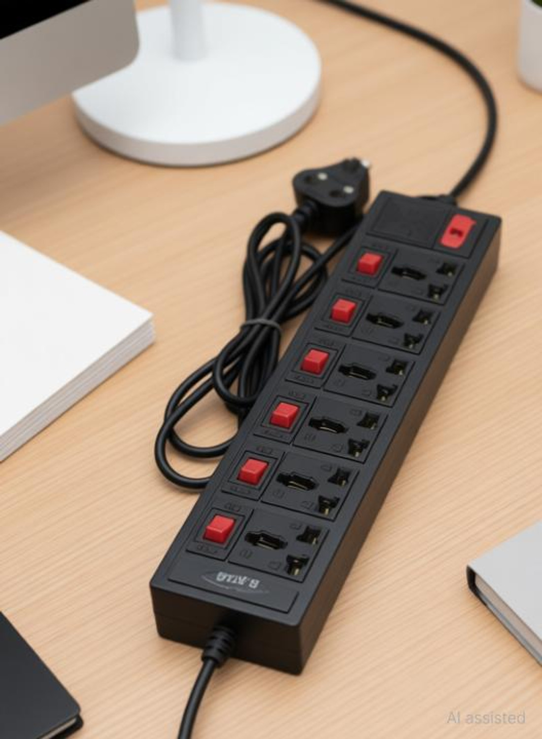 Image of Adiohub 6 Amp /10 Amp 4 Socket 4.4 Mtr Wire extension board 10 A Four Pin Socket