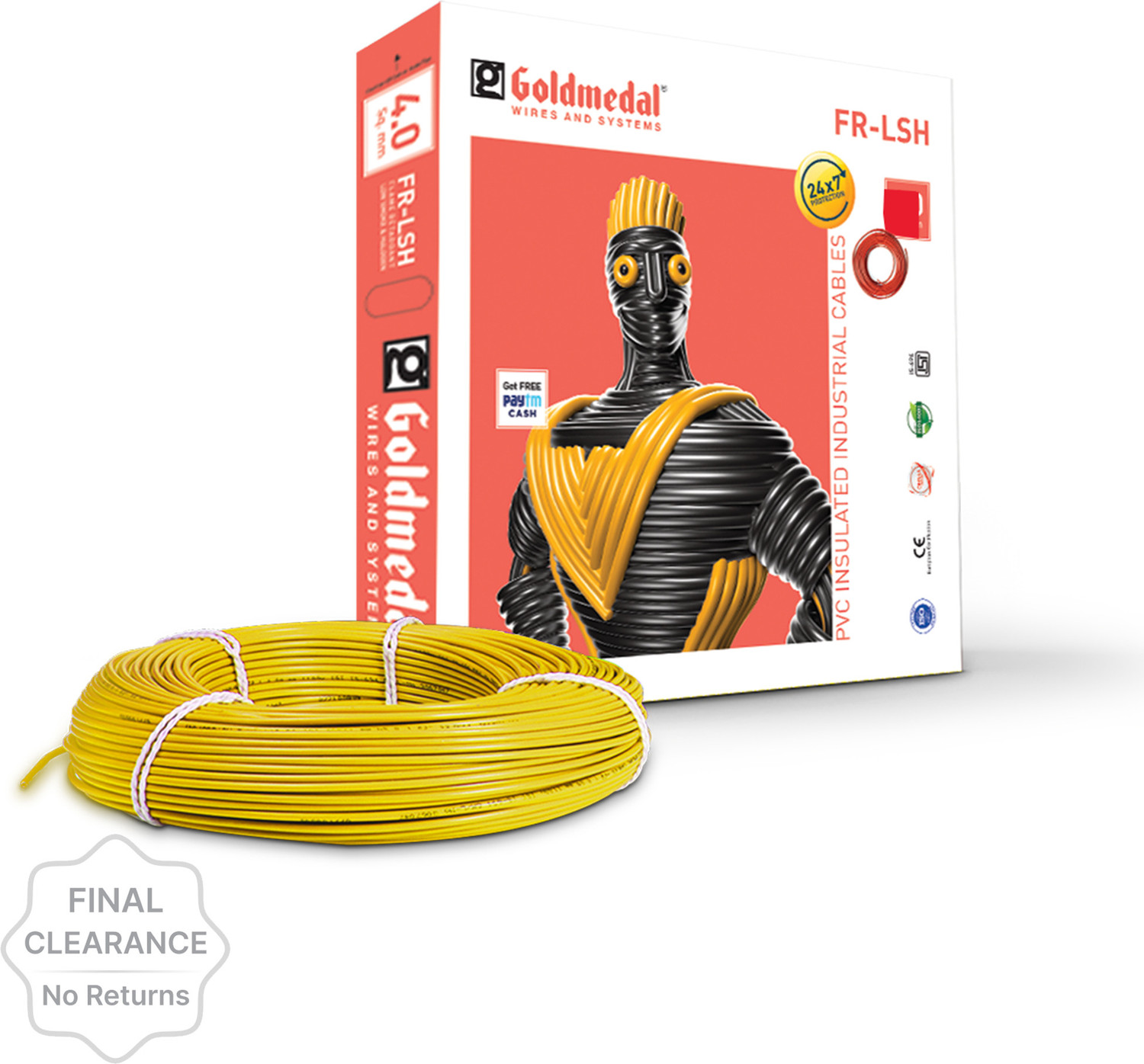 Image of Goldmedal FR-LSH Grade 2.5 sq /mm Yellow 90 m Wire