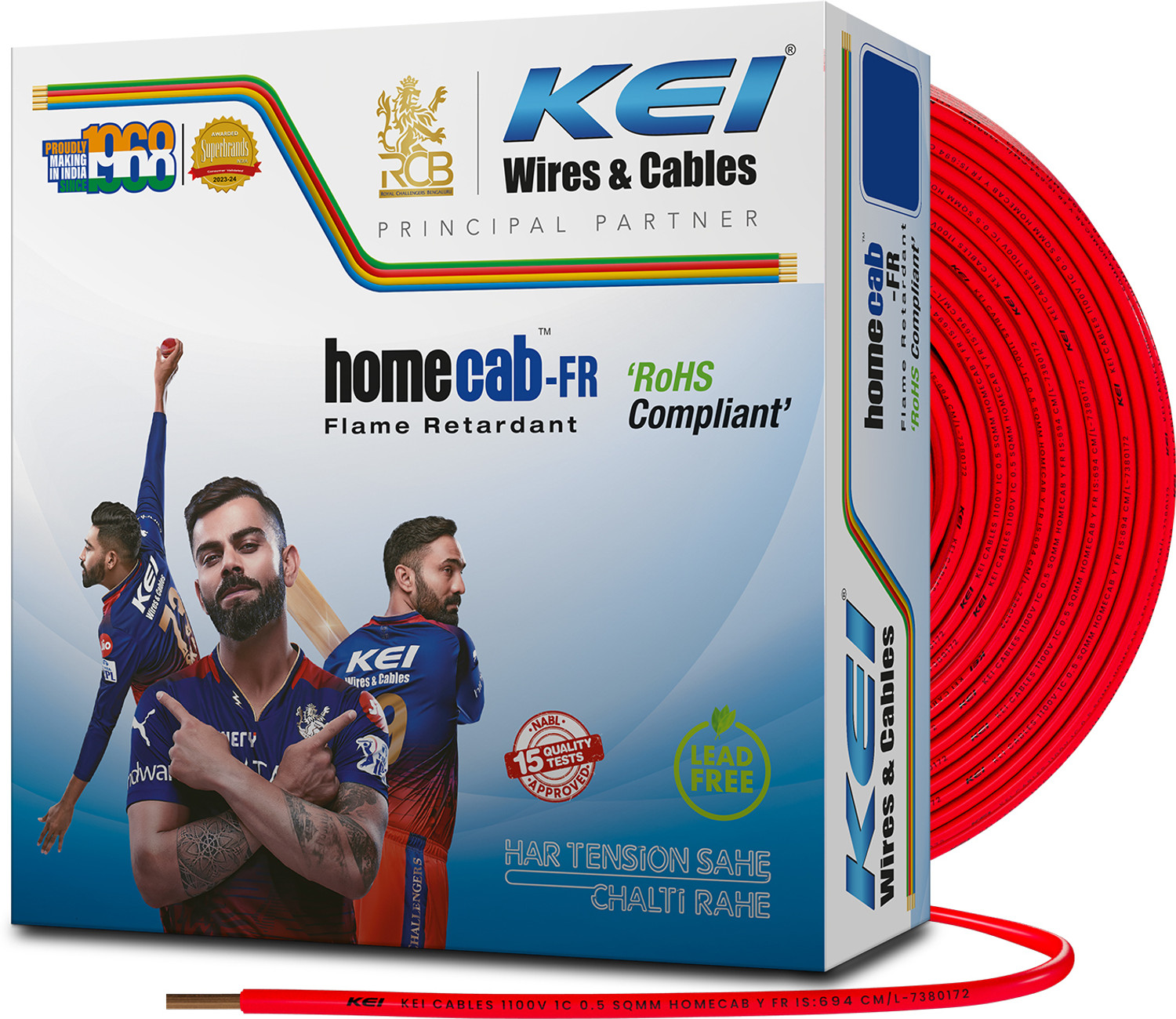KEI FR PVC 0.75 sq/mm Red 90 m Wire
