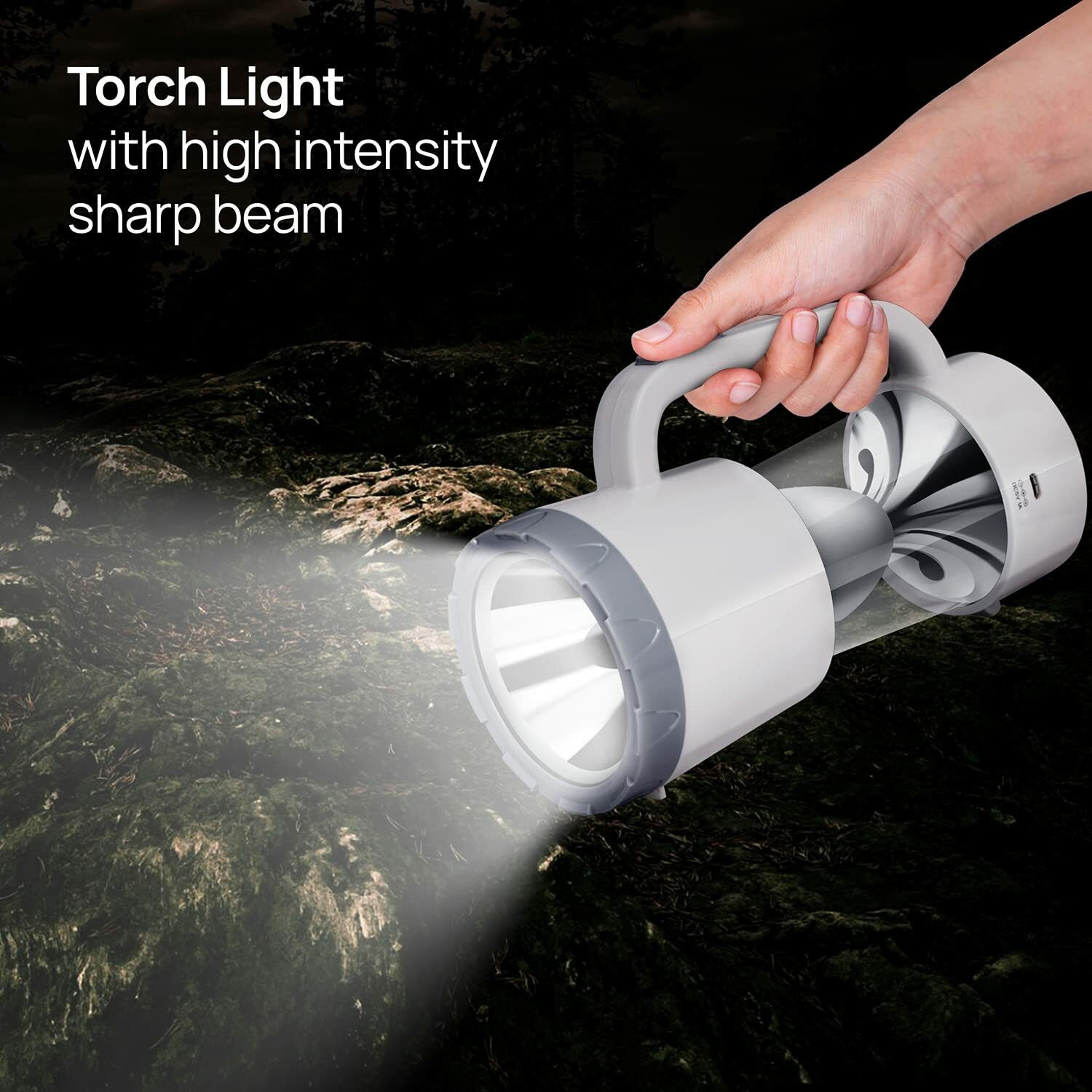 Image of Wipro Jasper multifunctional rechargeable torch and with backup upto 5 hrs Lantern Emergency Light