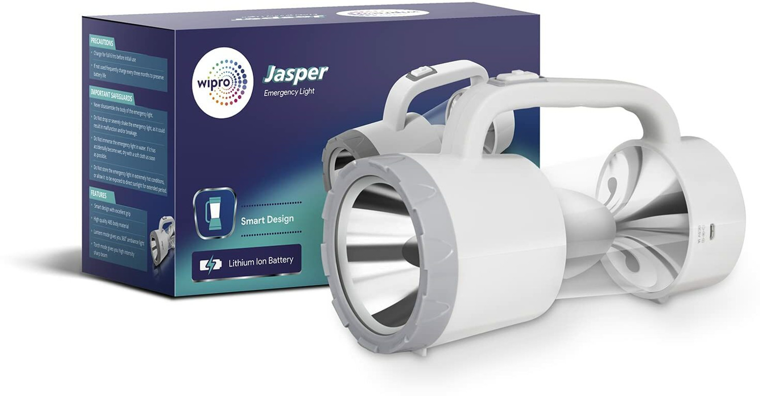 Image of Wipro Jasper multifunctional rechargeable torch and with backup upto 5 hrs Lantern Emergency Light