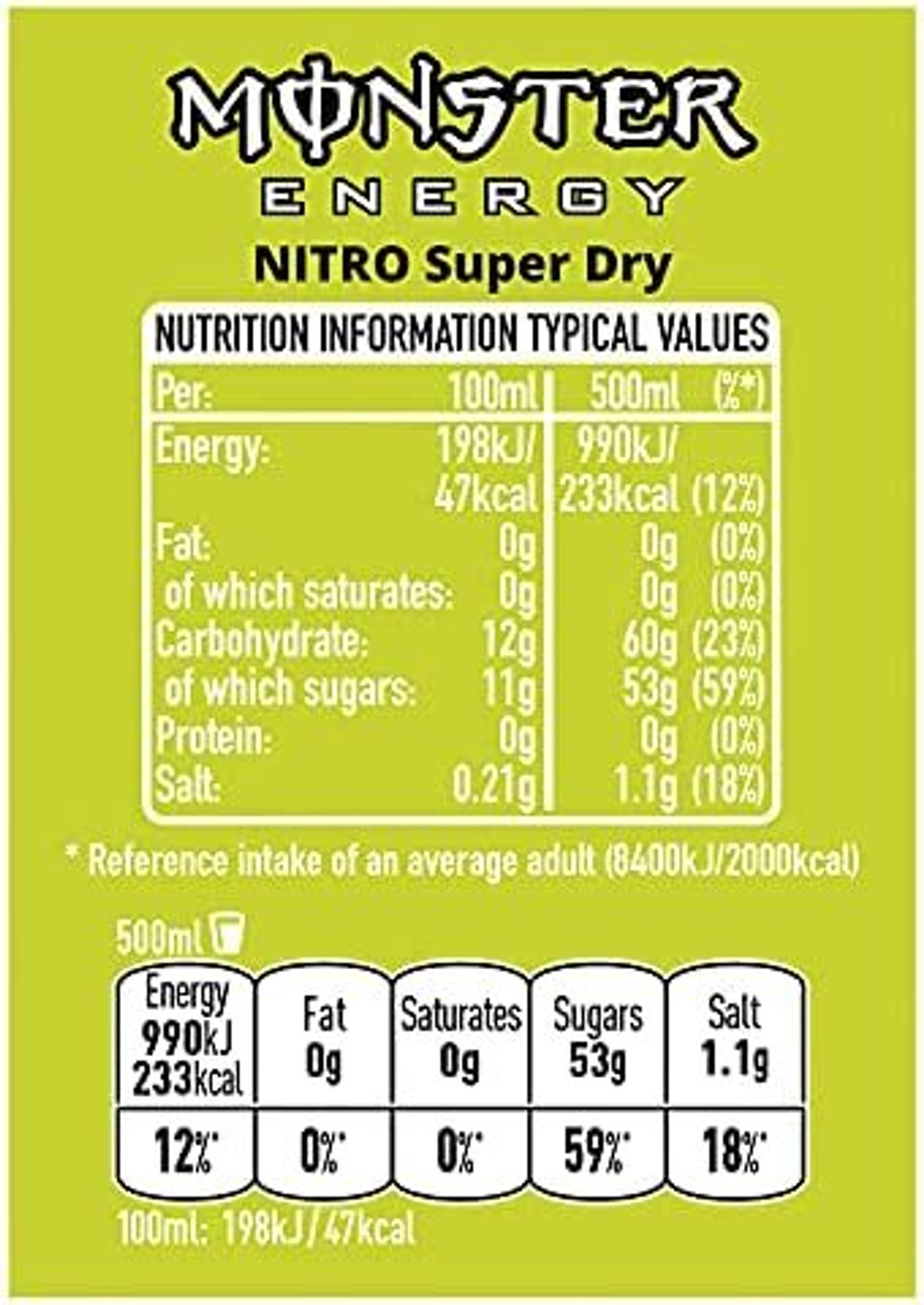 Image of Monster Energy Nitro (IMPORTED FROM USA) Energy Drink (500 ml, Sweet & Salty Flavored)
