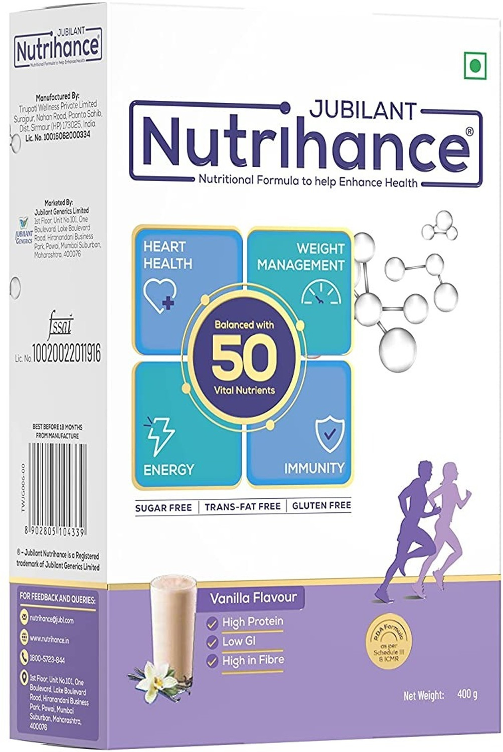 Image of JUBILANT Nutrihance Nutritional Formula help Enhance Health,400gm x Pack of 6 Nutrition Drink