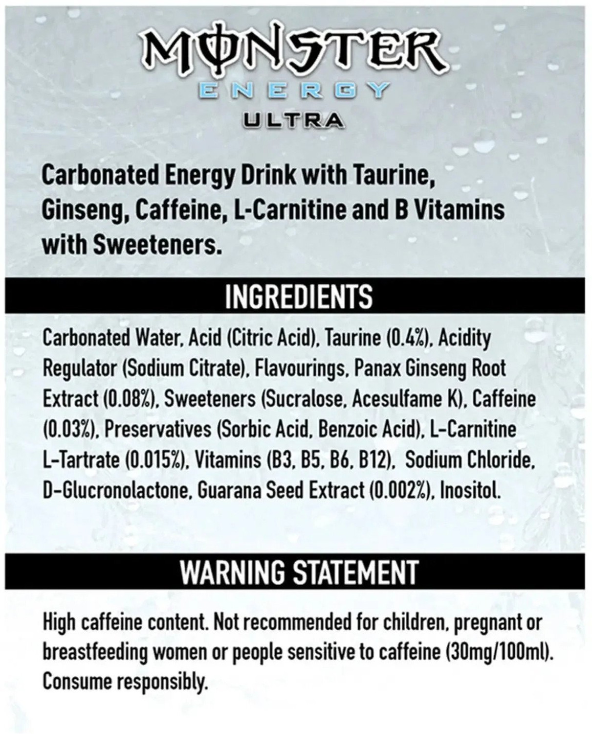 Image of Monster Energy Ultra Black (IMPORTED FROM USA) Sports Drink