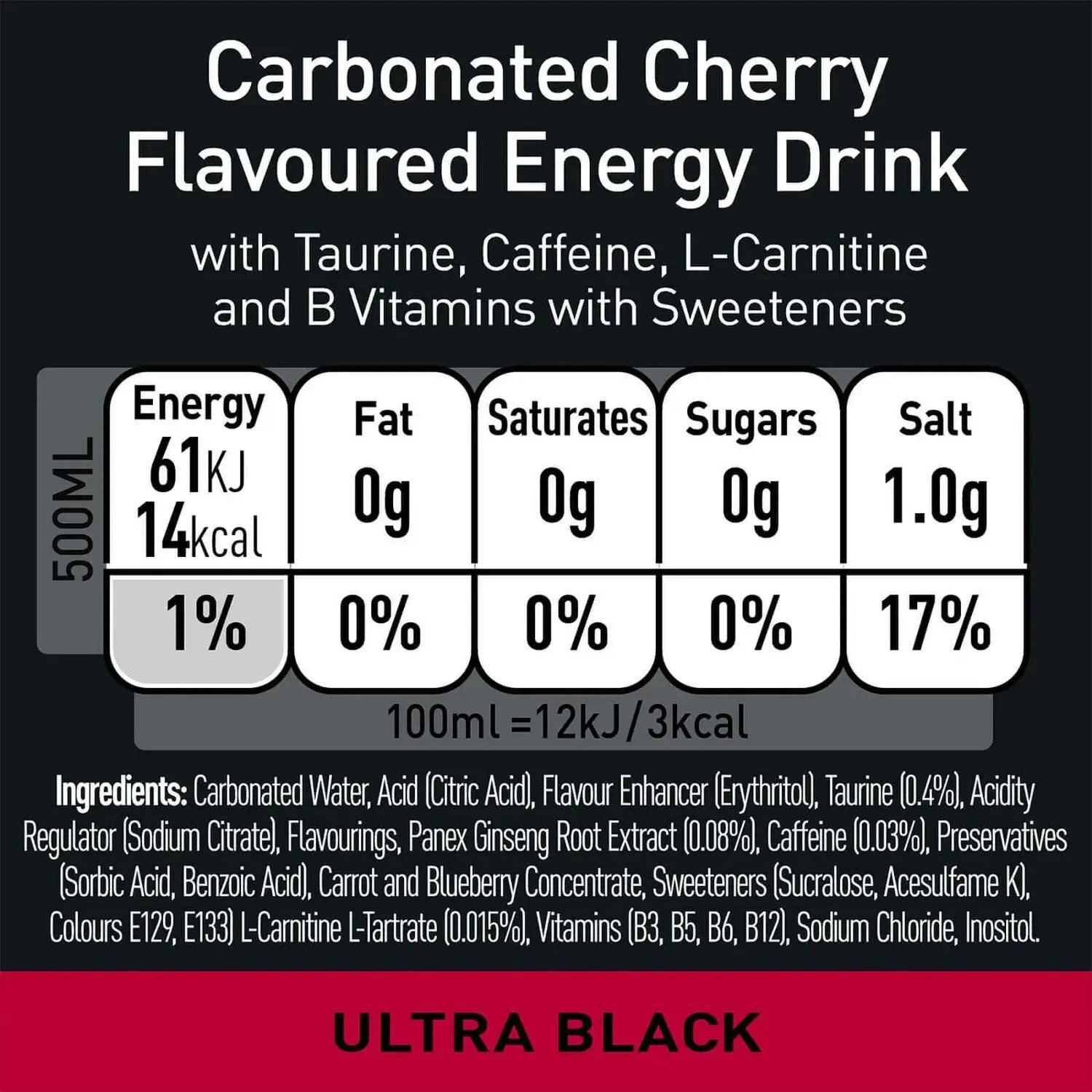 Image of Monster Energy Ultra Black (IMPORTED FROM USA) Sports Drink