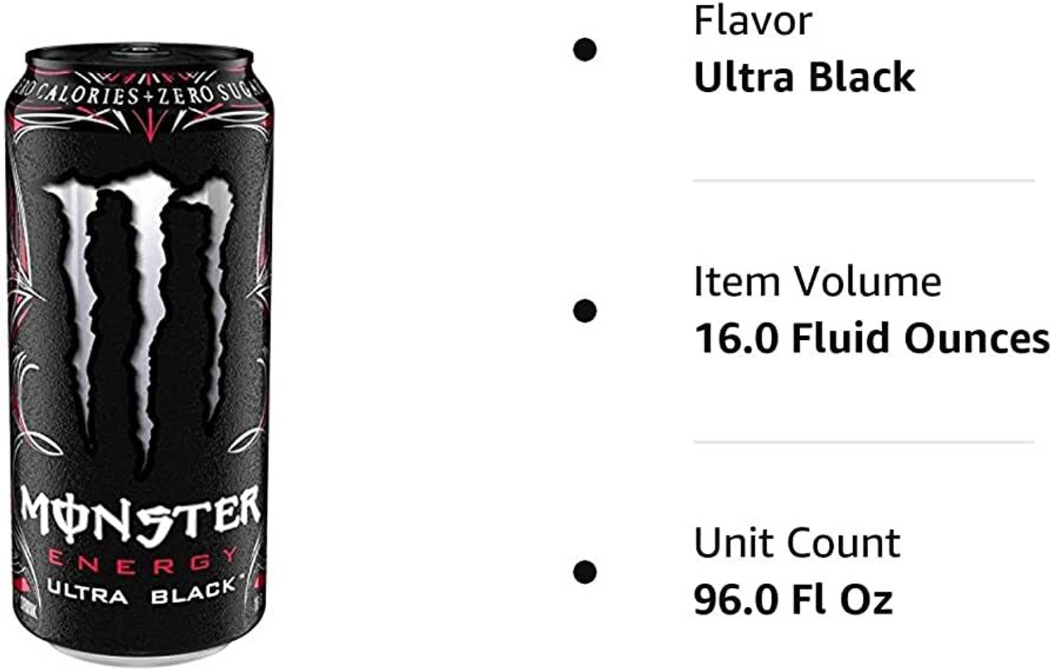 Image of Monster Energy Ultra Black (IMPORTED FROM USA) Sports Drink
