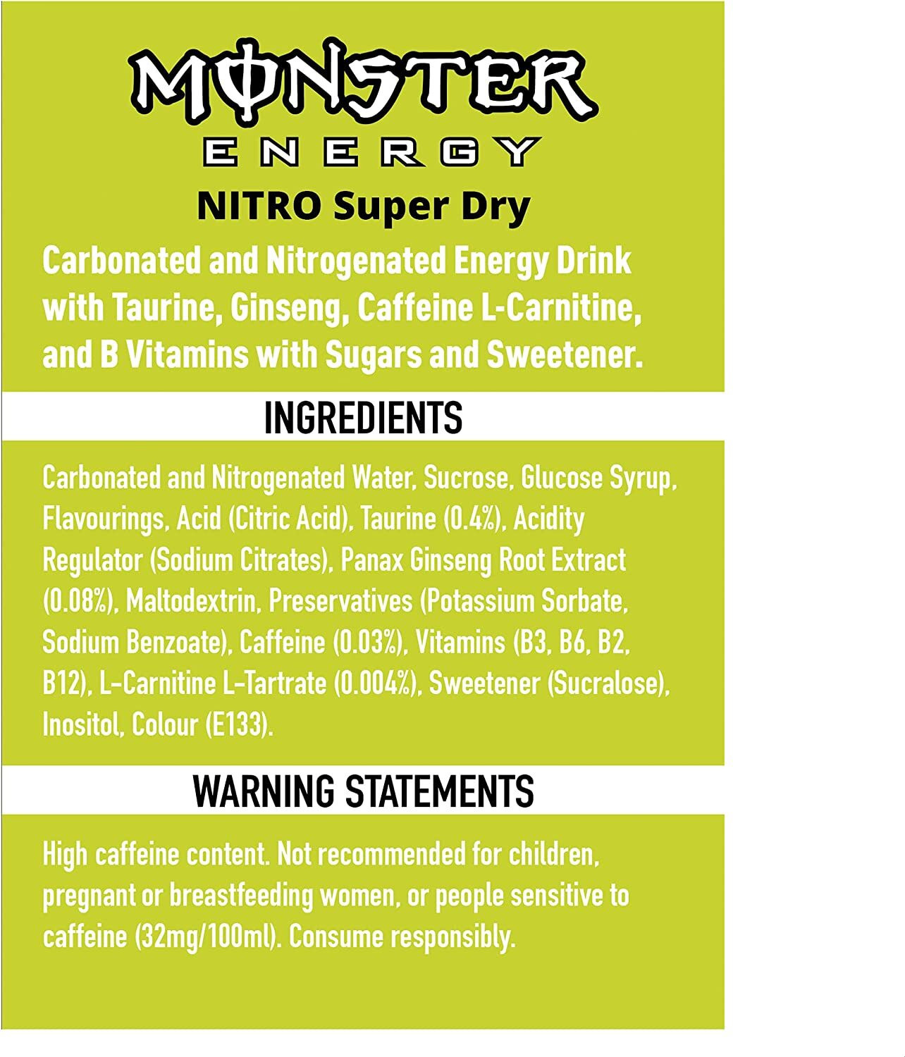 Image of Monster Energy Nitro (IMPORTED FROM USA) Energy Drink (500 ml, Sweet & Salty Flavored)