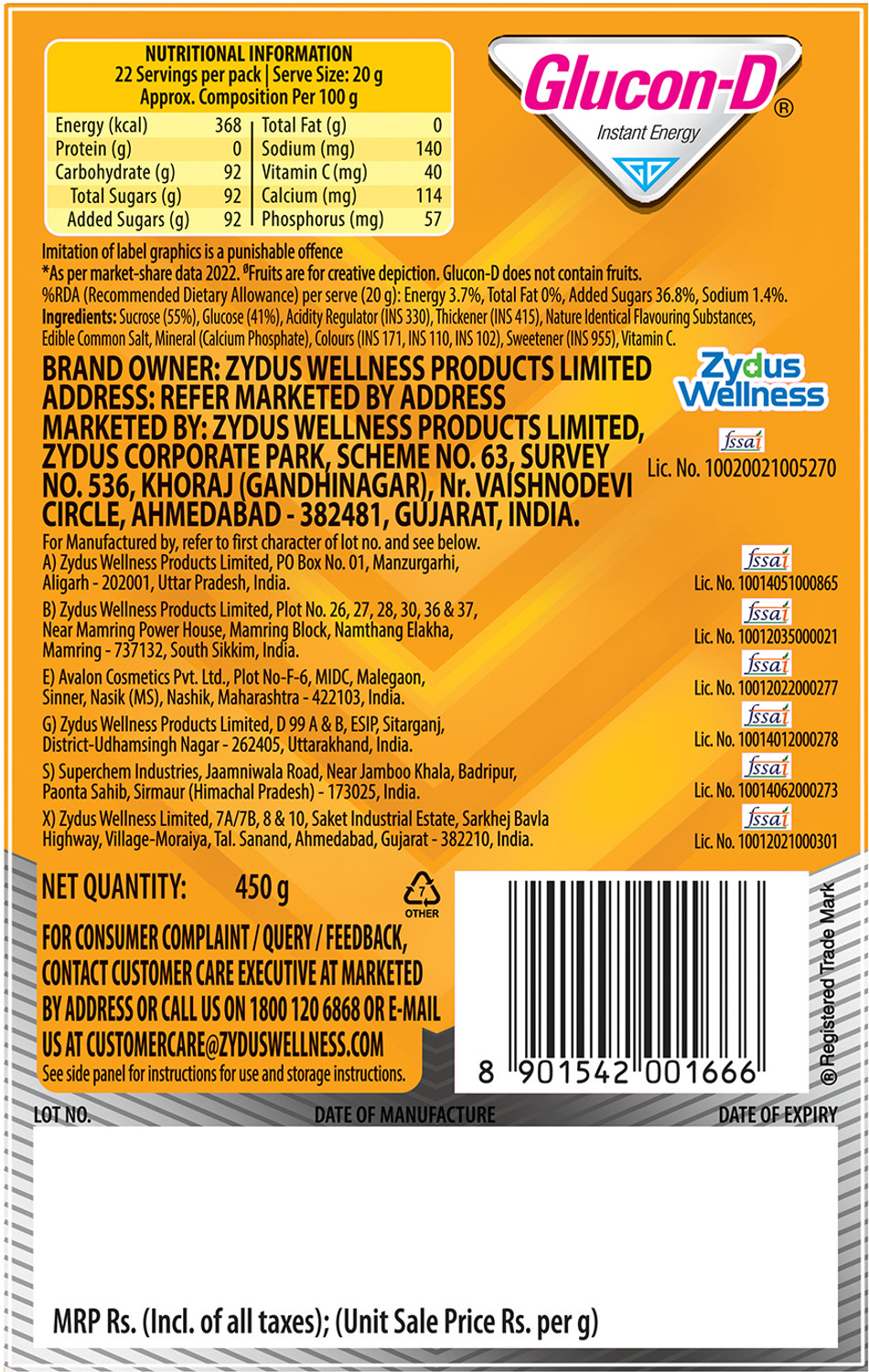 Image of GLUCON-D Mango Blast with 3 Benefits of Energy, Recovery, and Immunity, Refill Sports Drink