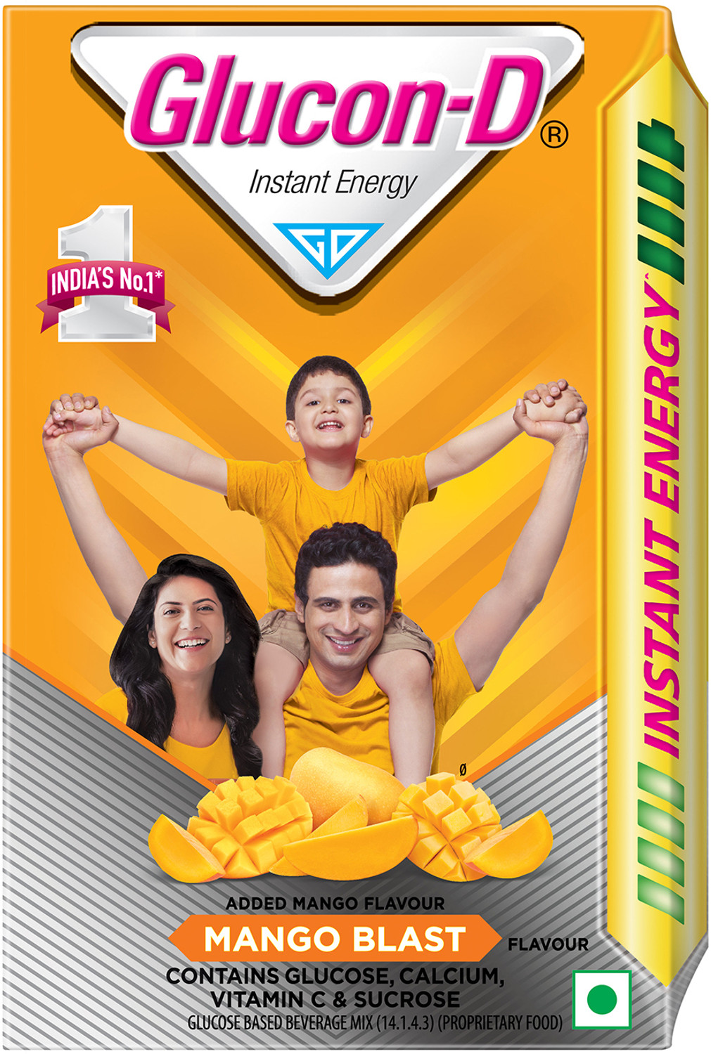 Image of GLUCON-D Mango Blast with 3 Benefits of Energy, Recovery, and Immunity, Refill Sports Drink