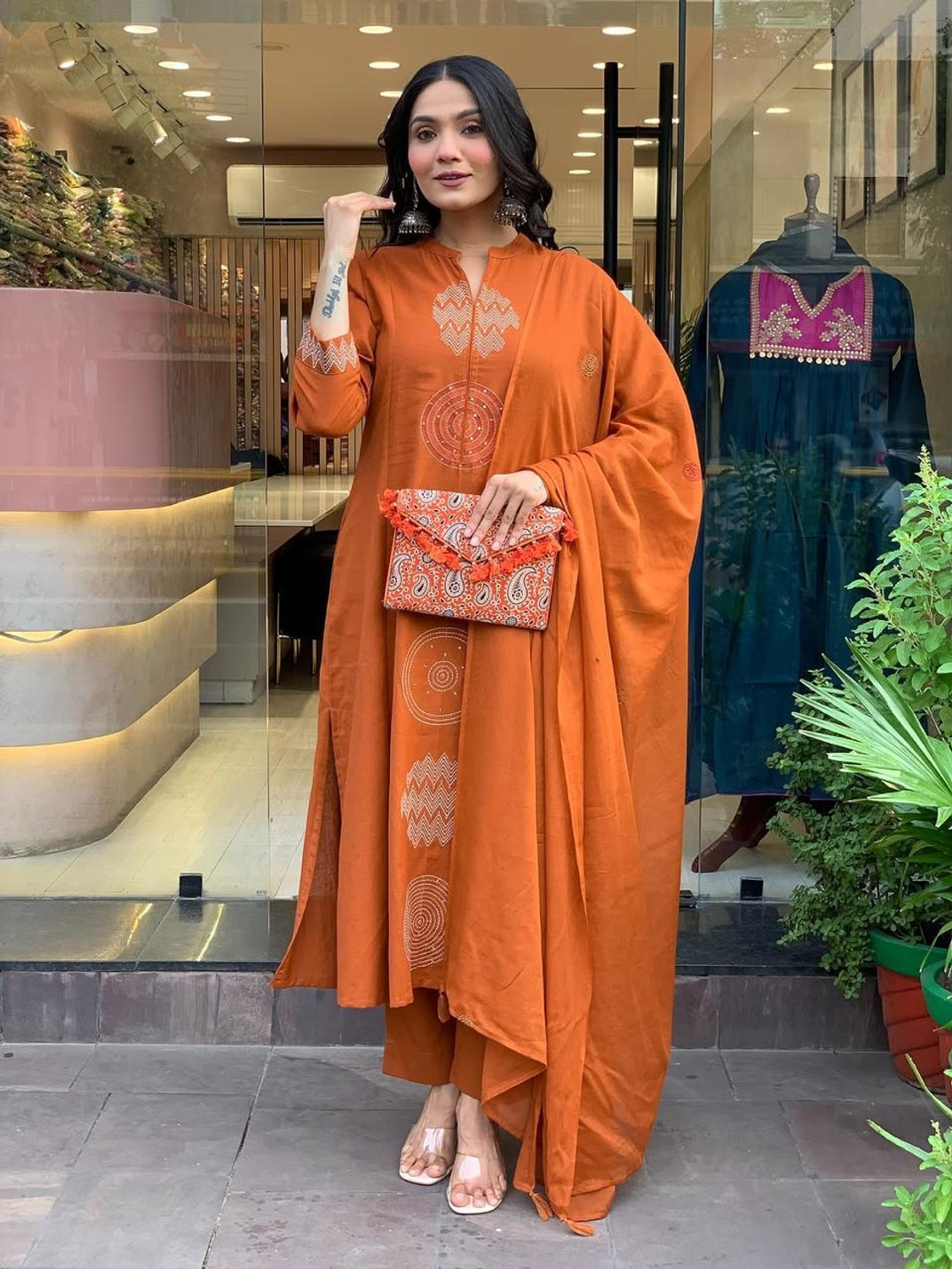 Image of Style Jaipur Women Pure Cotton Kurta Pant Dupatta Set