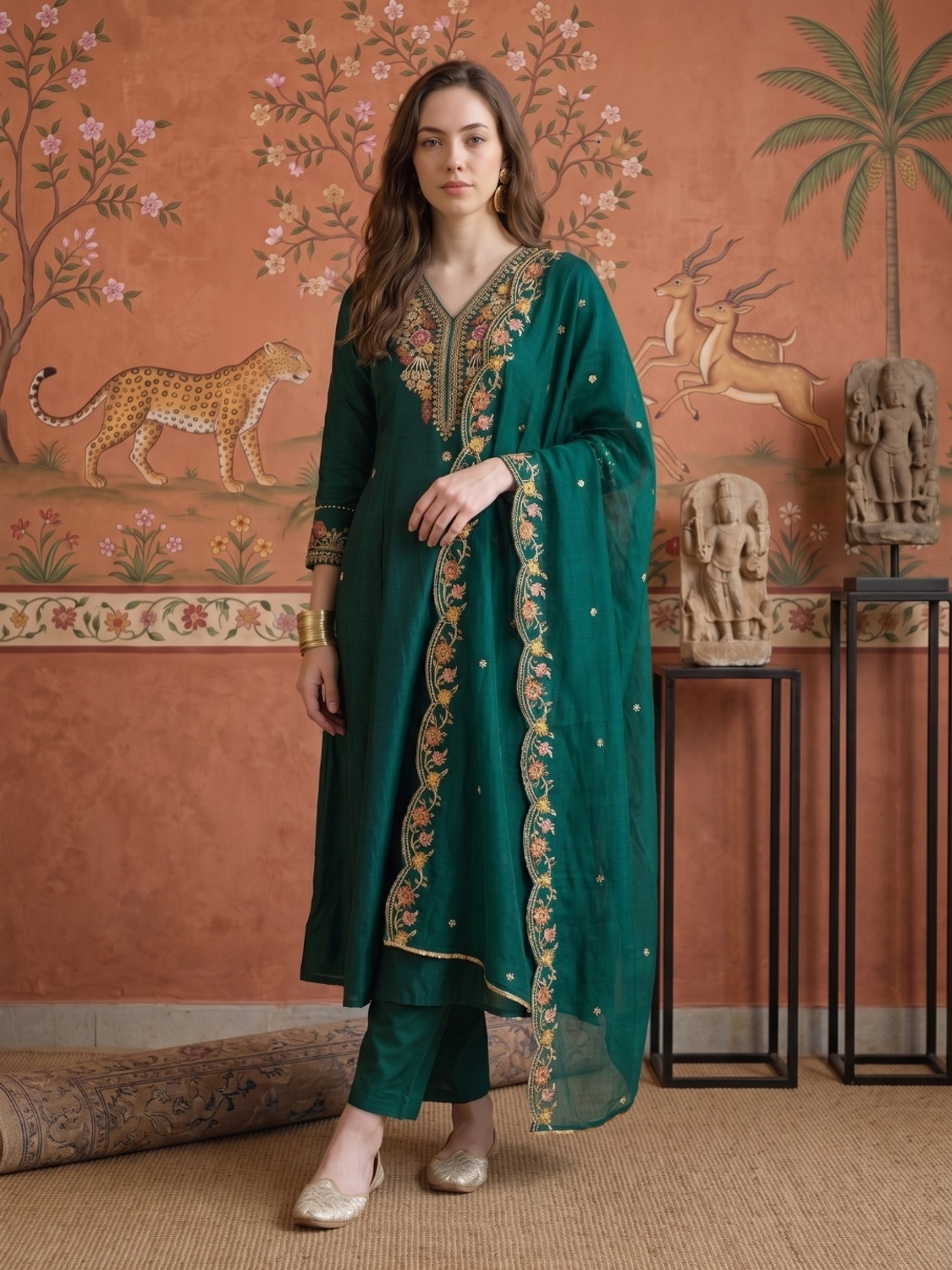 Sangria Women Kurta Pant Dupatta Set