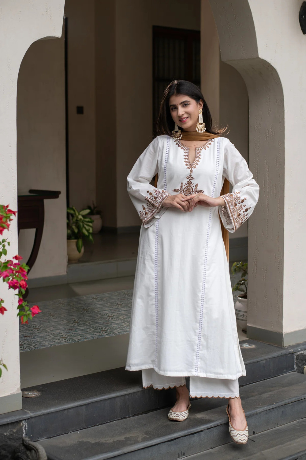 Image of PASOYA Women Cotton Blend Kurta Pant Set