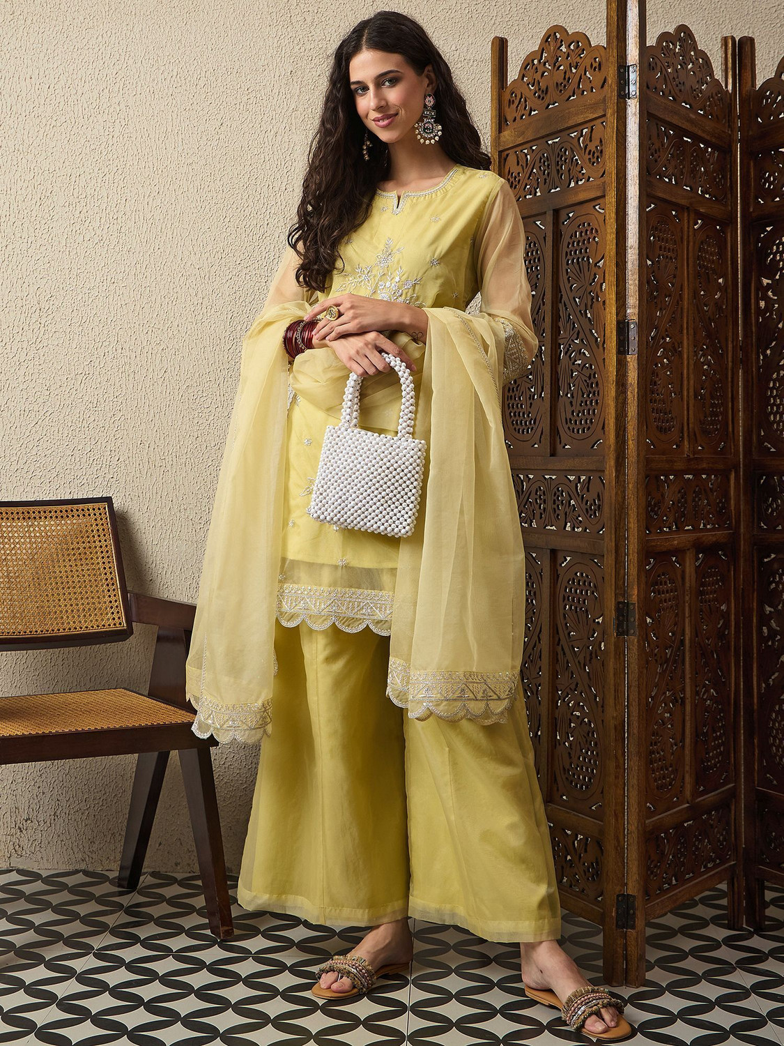 Shreesha Enterprise Women Kurta Palazzo Dupatta Set