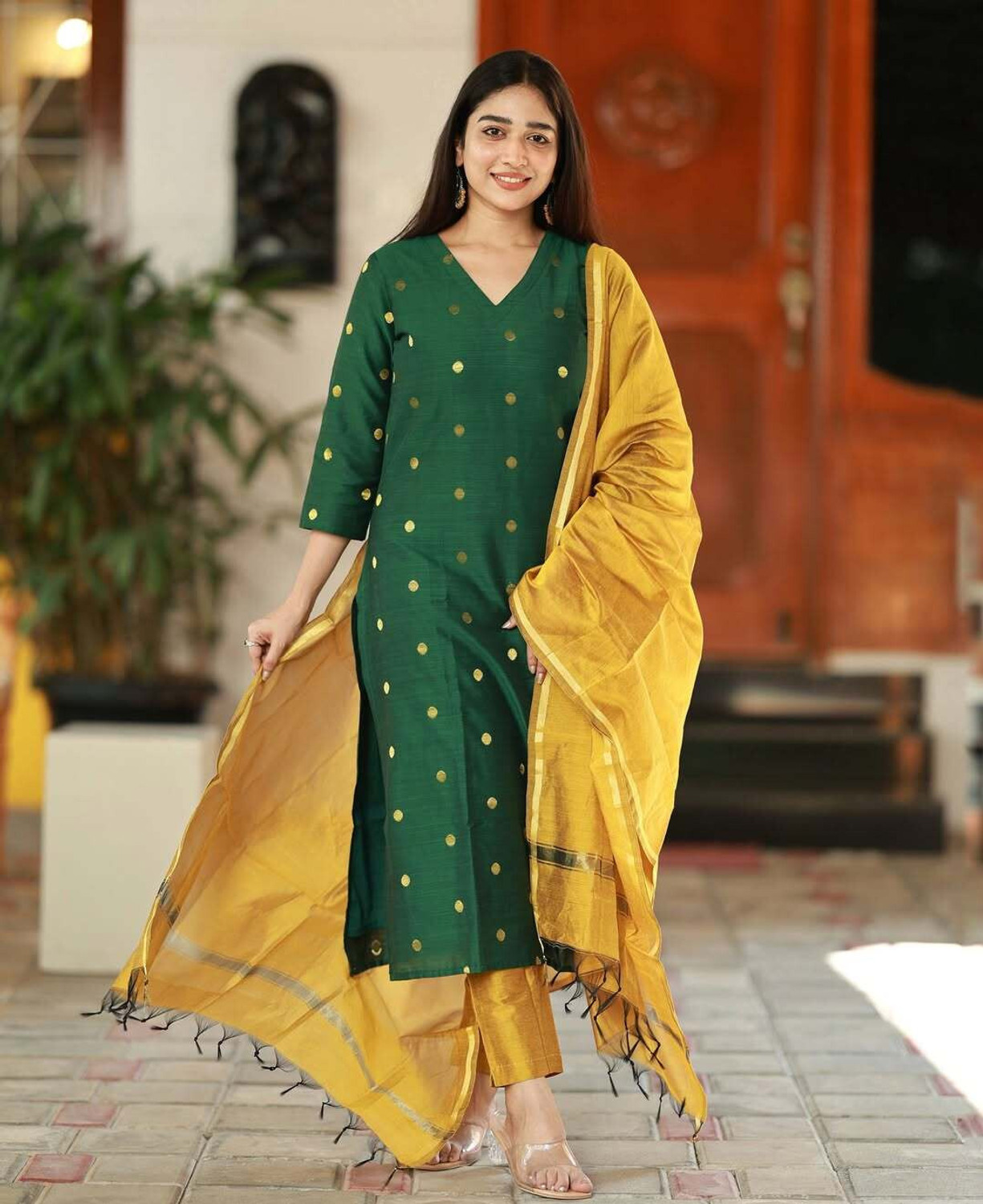 Image of Aaghnya Fashion Women Viscose Rayon Kurta Pant Dupatta Set