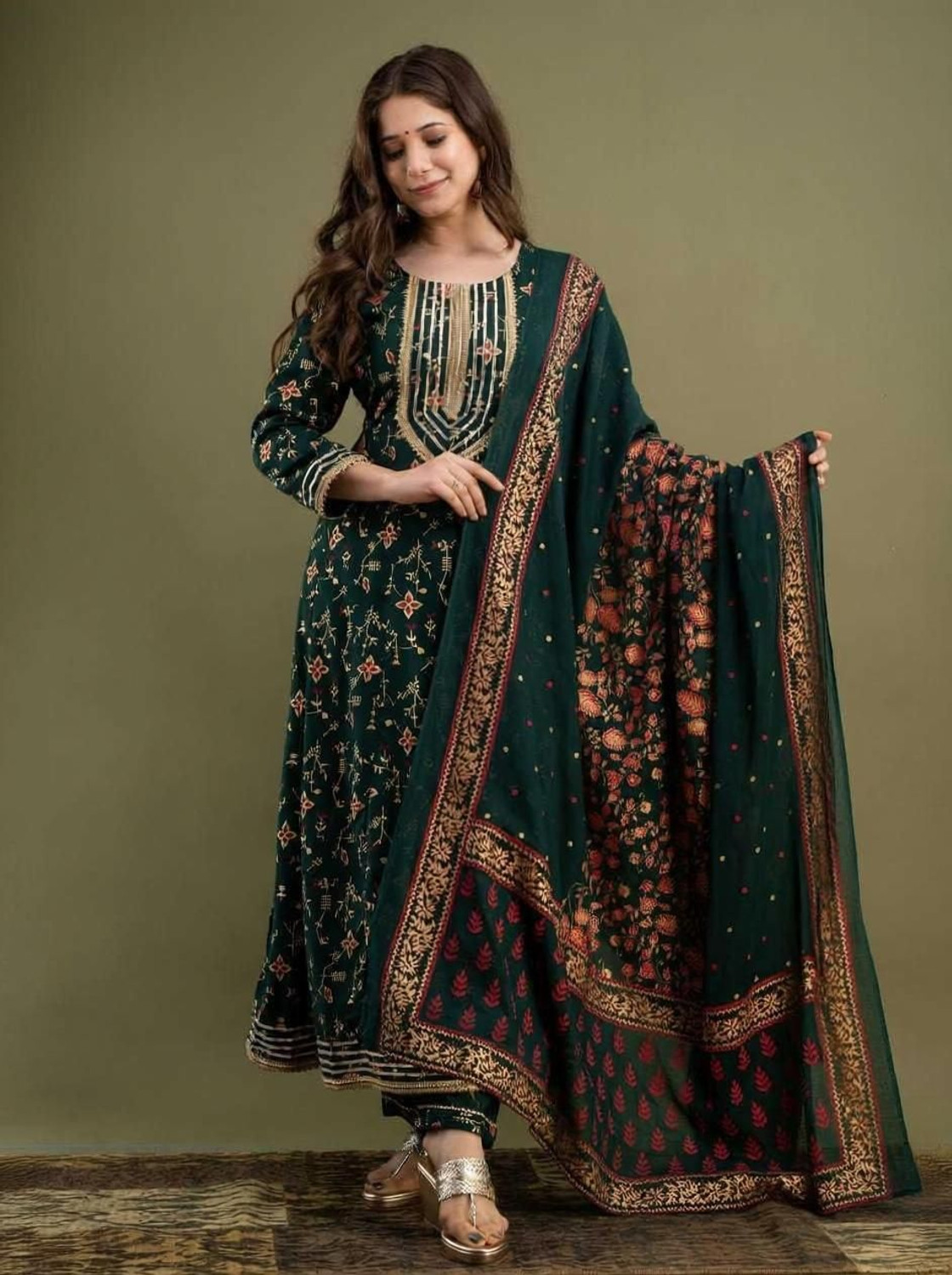 Image of BR FASHIOIN Women Viscose Rayon Kurta Dupatta Set