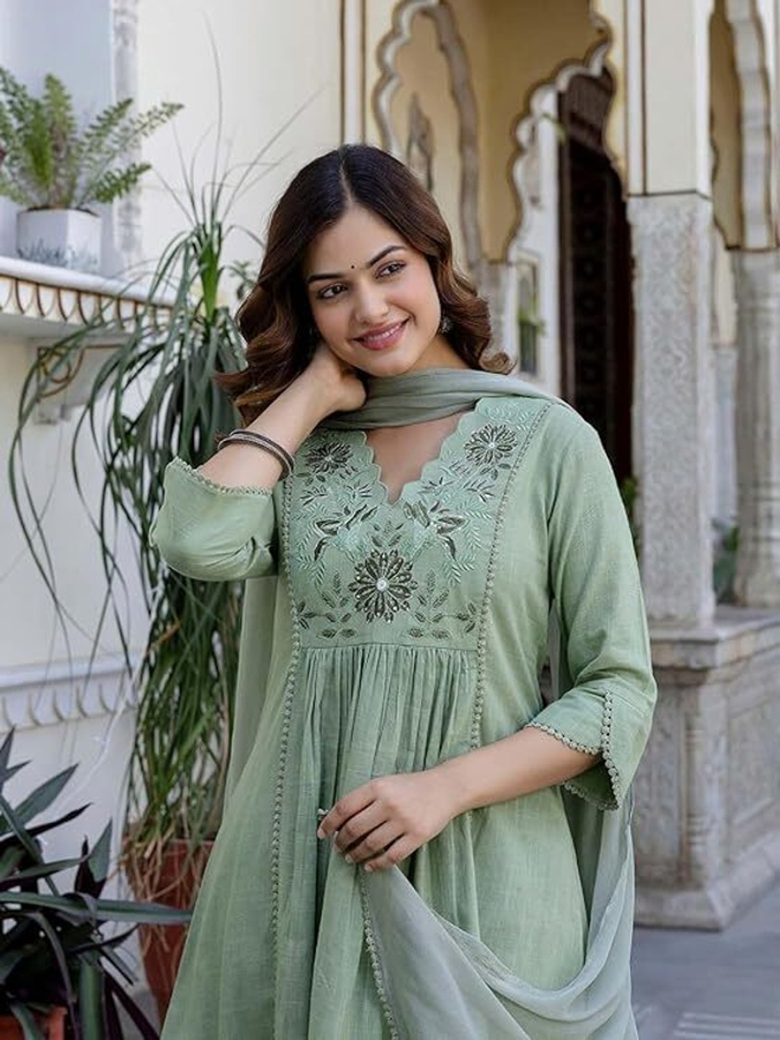 Image of Style Jaipur Women Pure Cotton Kurta Pant Dupatta Set