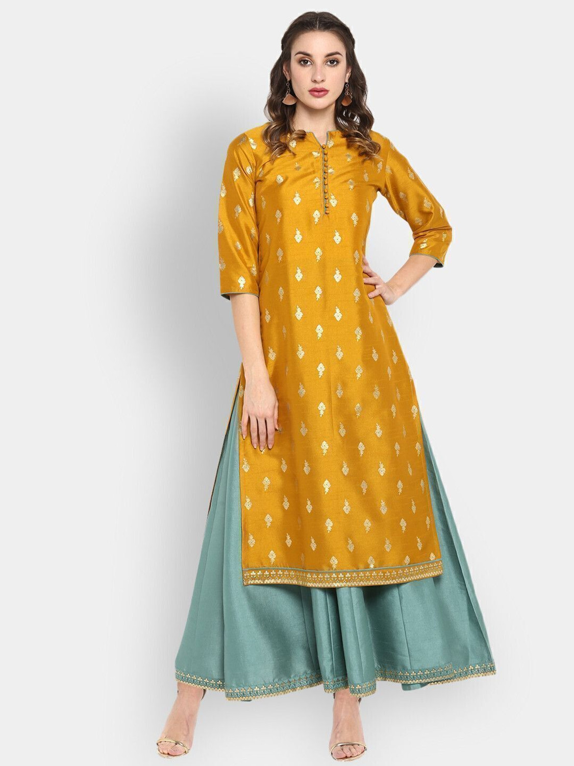 Image of Aaghnya Fashion Women Viscose Rayon Kurta Pant Dupatta Set