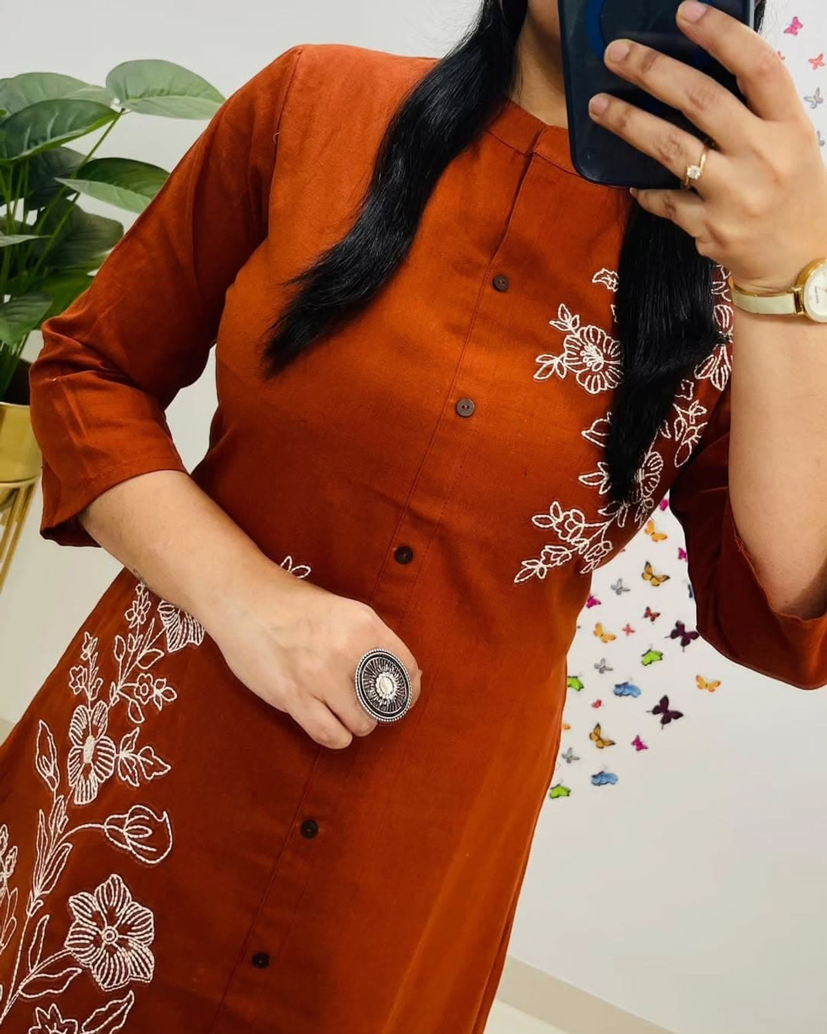 Image of Beads N Stones Women Pure Cotton Kurta Palazzo Set