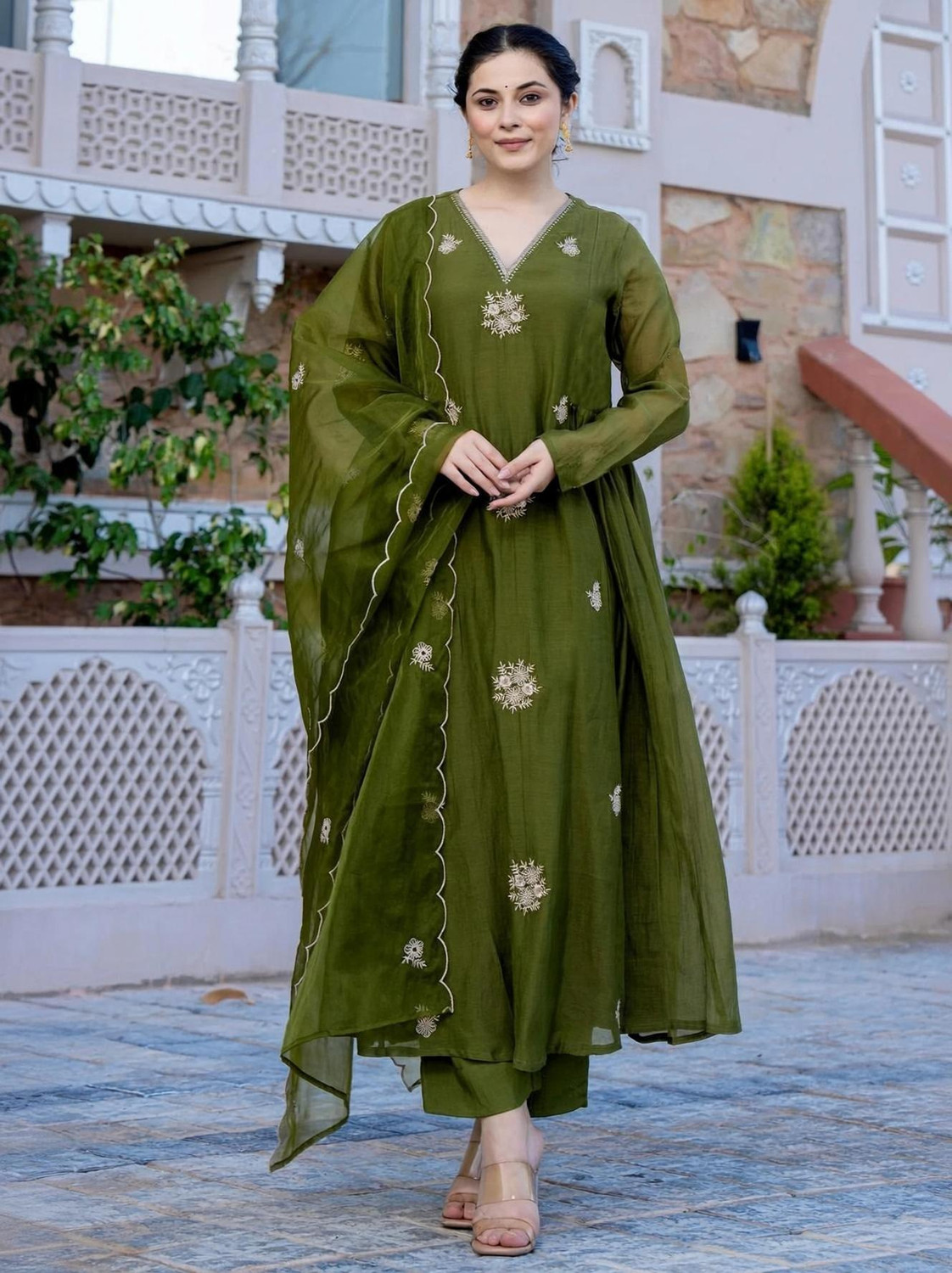 Image of KASHRA Women Pure Cotton Kurta Pant Dupatta Set