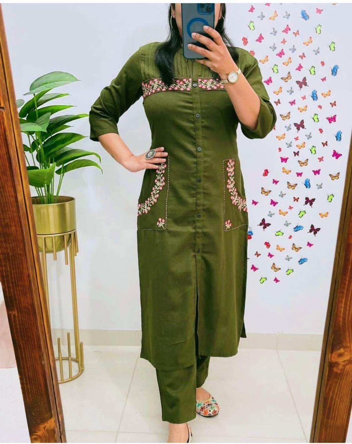 Image of Beads N Stones Women Pure Cotton Kurta Palazzo Set