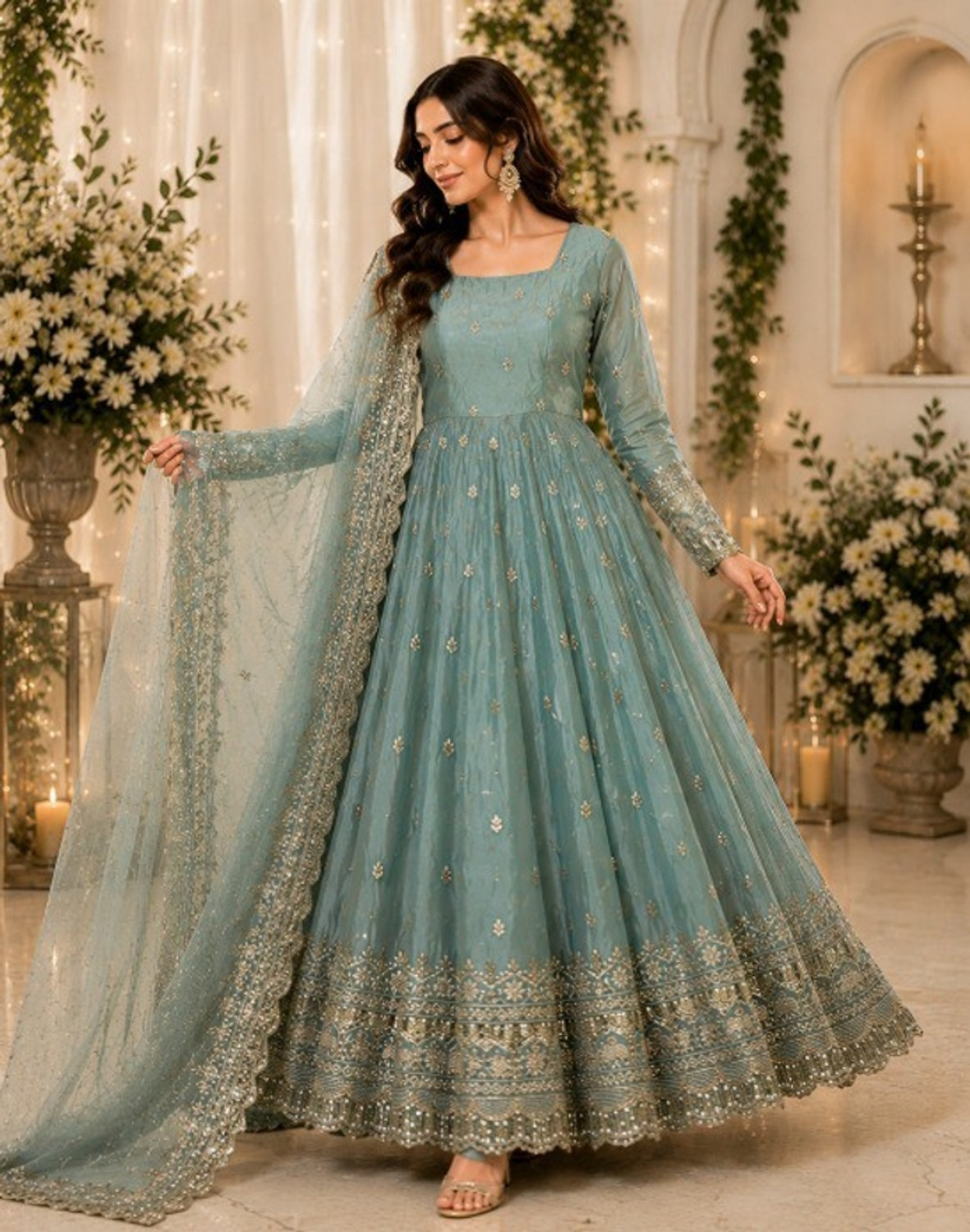 Image of Jay Gopal Tex Women Pure Silk Kurti Pant Dupatta Set