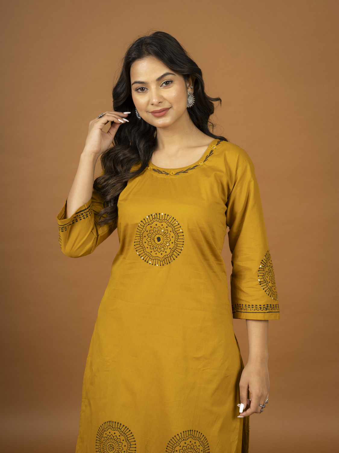 Image of PRAYOSHA FASHION Women Pure Cotton Kurta Palazzo Set