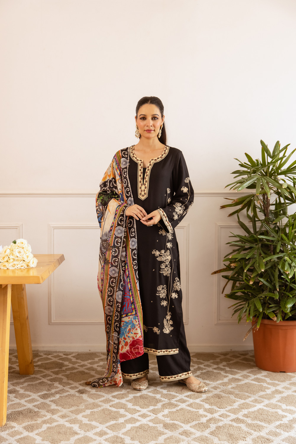 Nehamta Women Kurta Palazzo Dupatta Set
