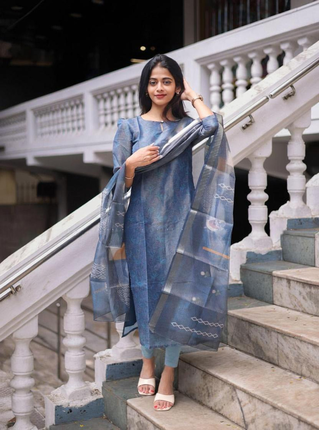 Image of Aaghnya Fashion Women Viscose Rayon Kurta Pant Dupatta Set