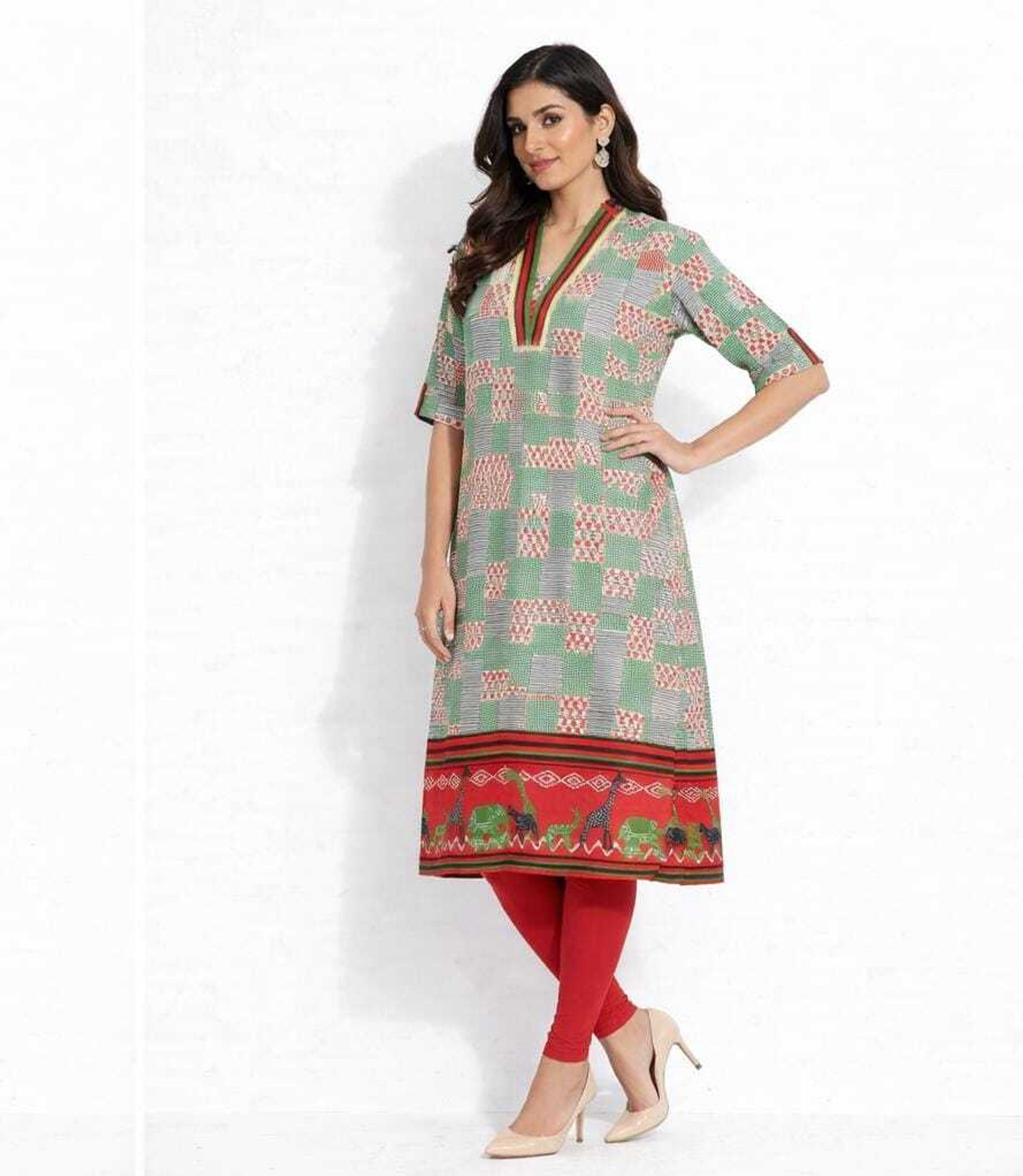 Image of PRAYOSHA FASHION Women Pure Cotton Kurta Palazzo Set