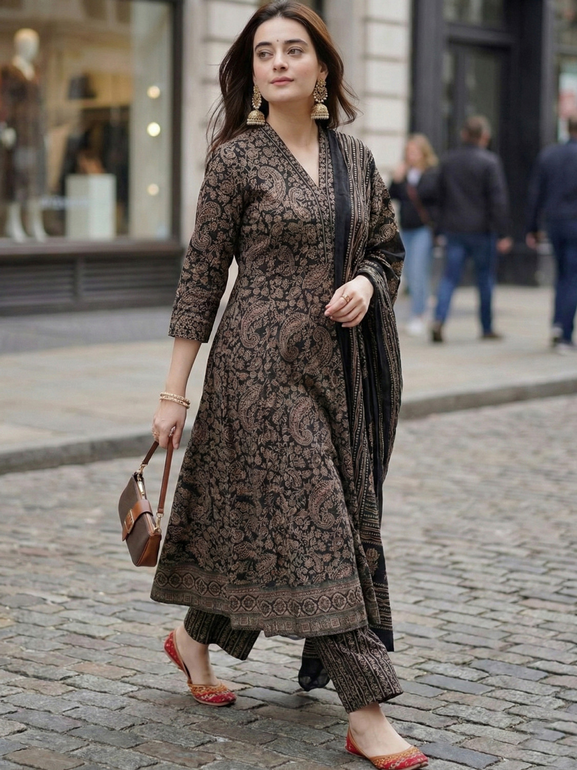 Image of Aaghnya Fashion Women Viscose Rayon Kurta Pant Dupatta Set
