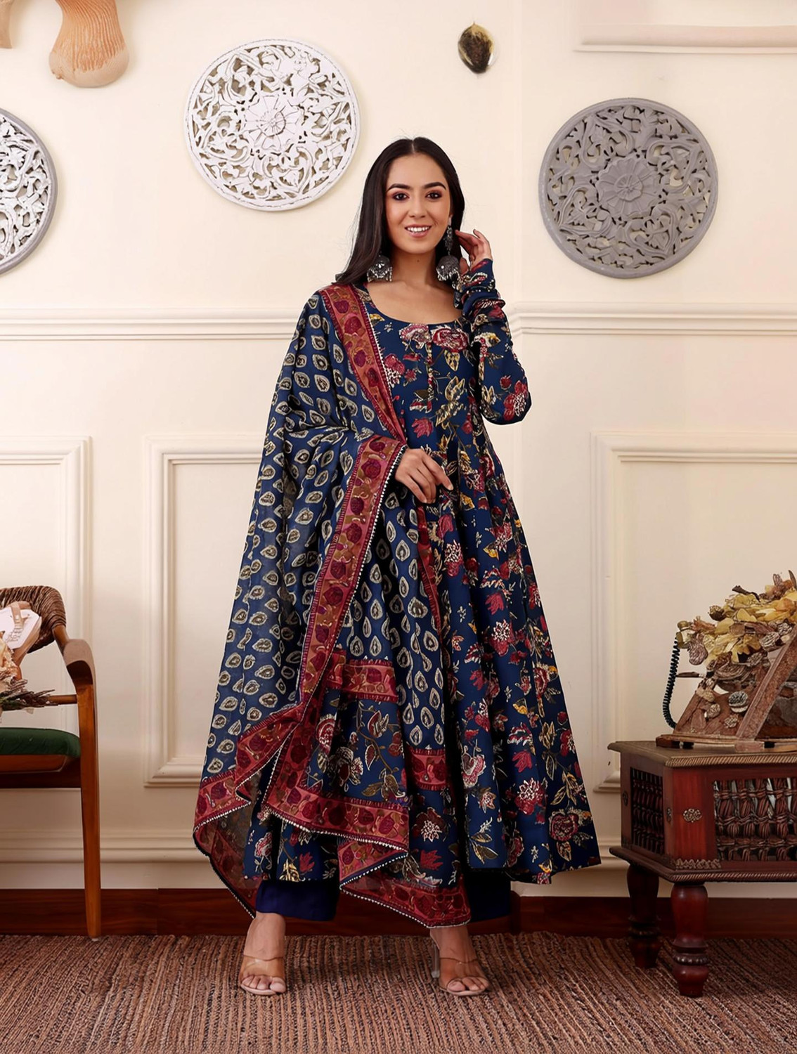 Image of Aaghnya Fashion Women Viscose Rayon Kurta Pant Dupatta Set