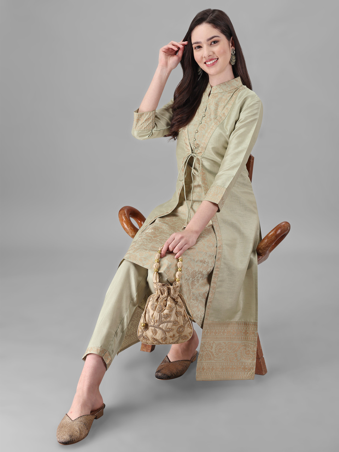 Kurta with long jacket ladies top