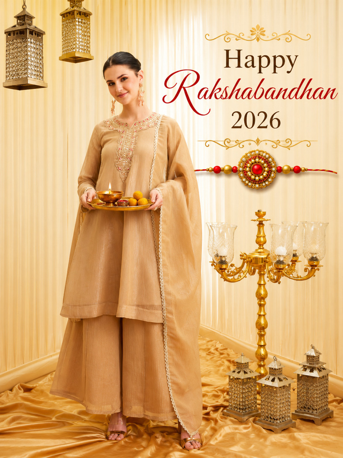 Image of Jay Gopal Tex Women Pure Silk Kurti Pant Dupatta Set
