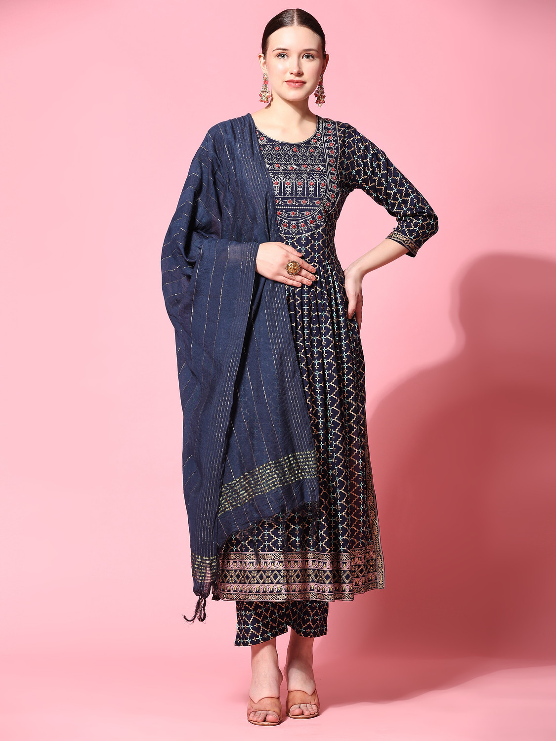 Image of Ziva Fashion Women Kurta Pant Dupatta Set