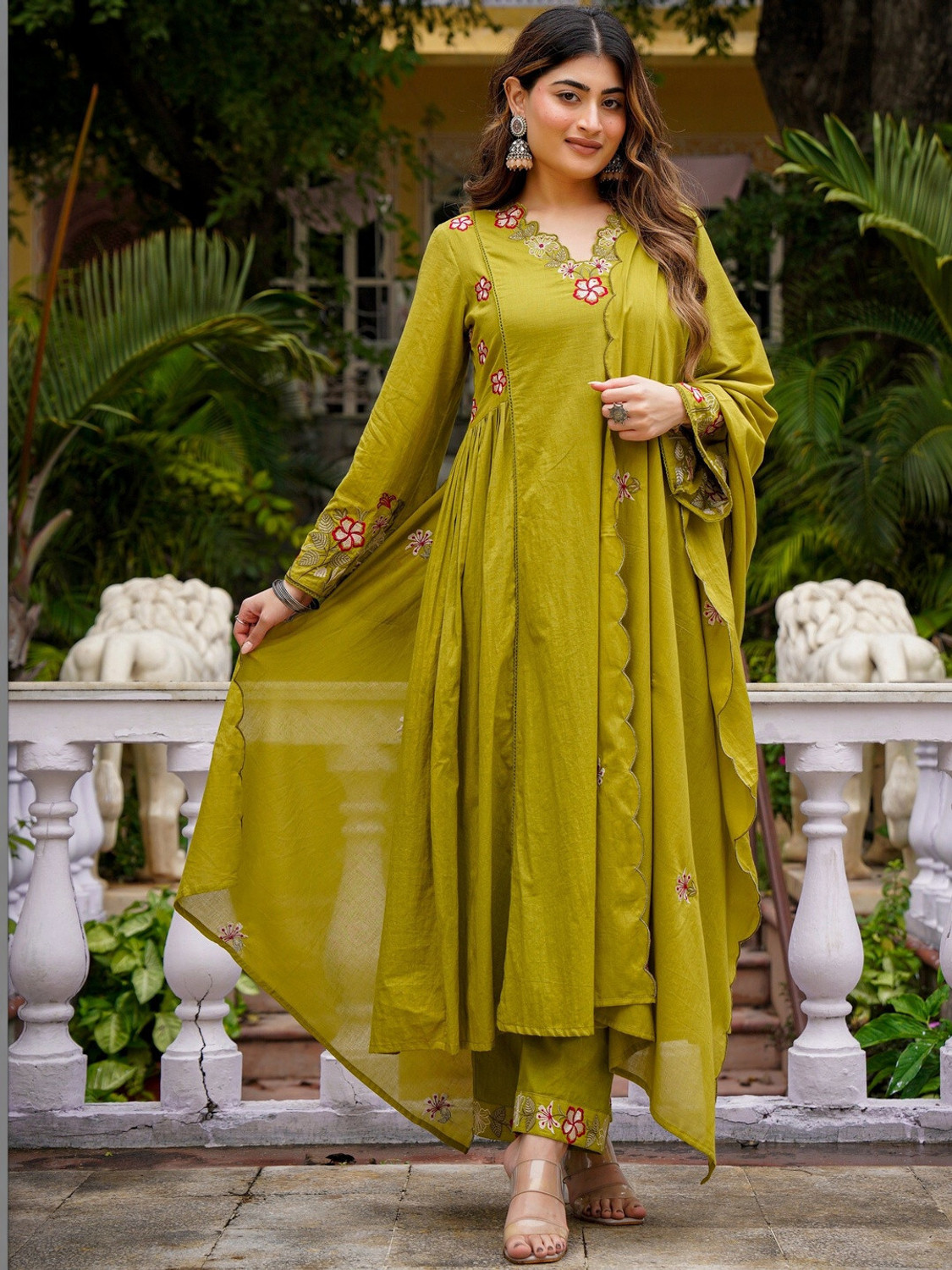 Image of Anni Designer Women Viscose Rayon Kurta Pant Dupatta Set