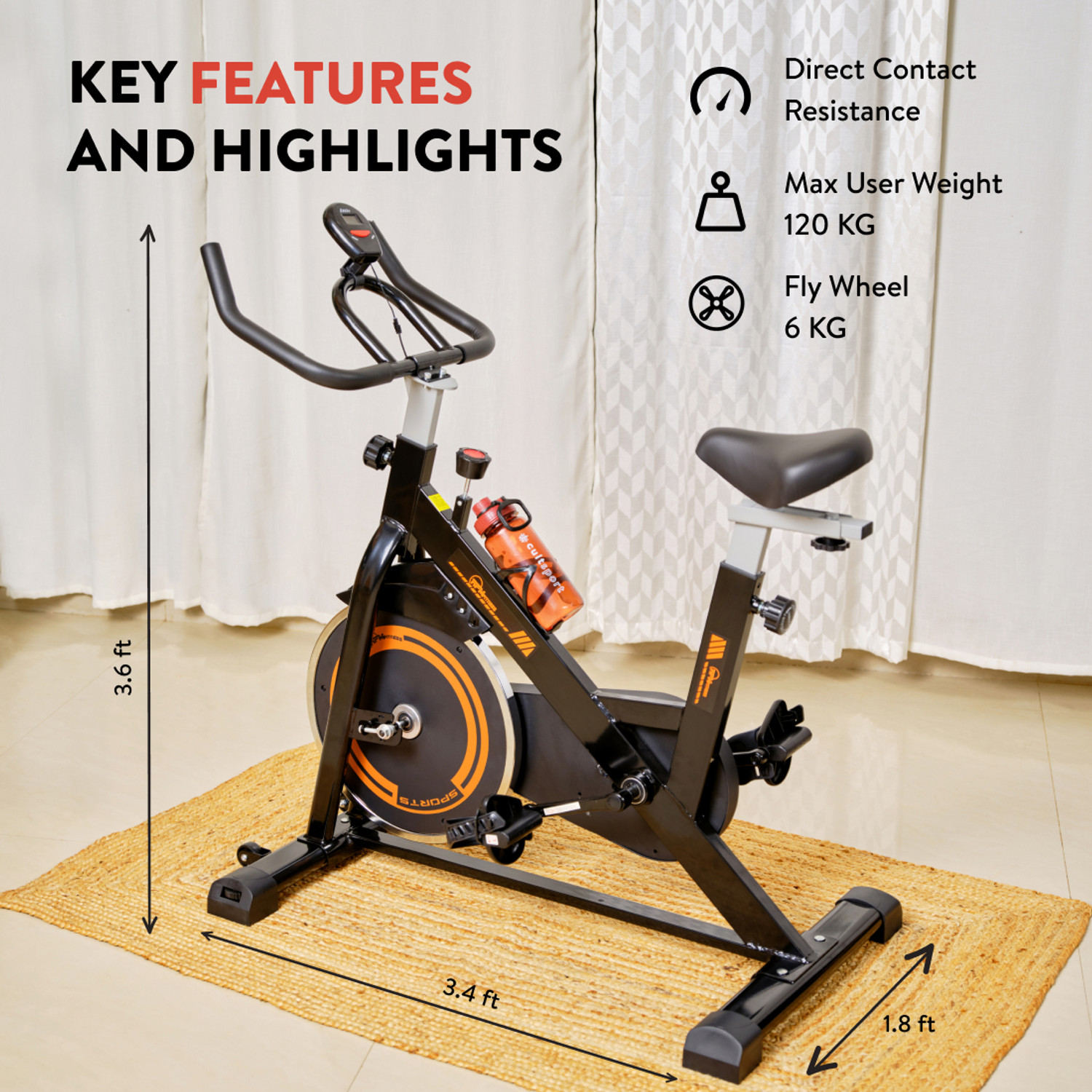 RPM Fitness by Cultsport RPM610 13.22lbs Flywheel Max Weight