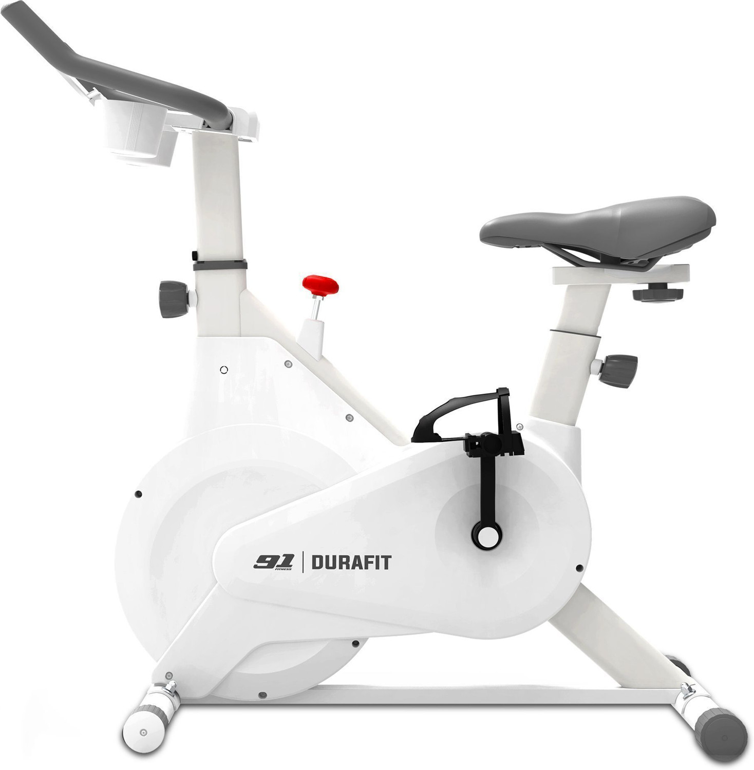 Image of Sparnod Fitness SSB-11 Spin Bike with Heavy-Duty Flywheel, Pulse Sensor & 4-Way Adjustable Seat Upright Stationary Exercise Bike (Black)